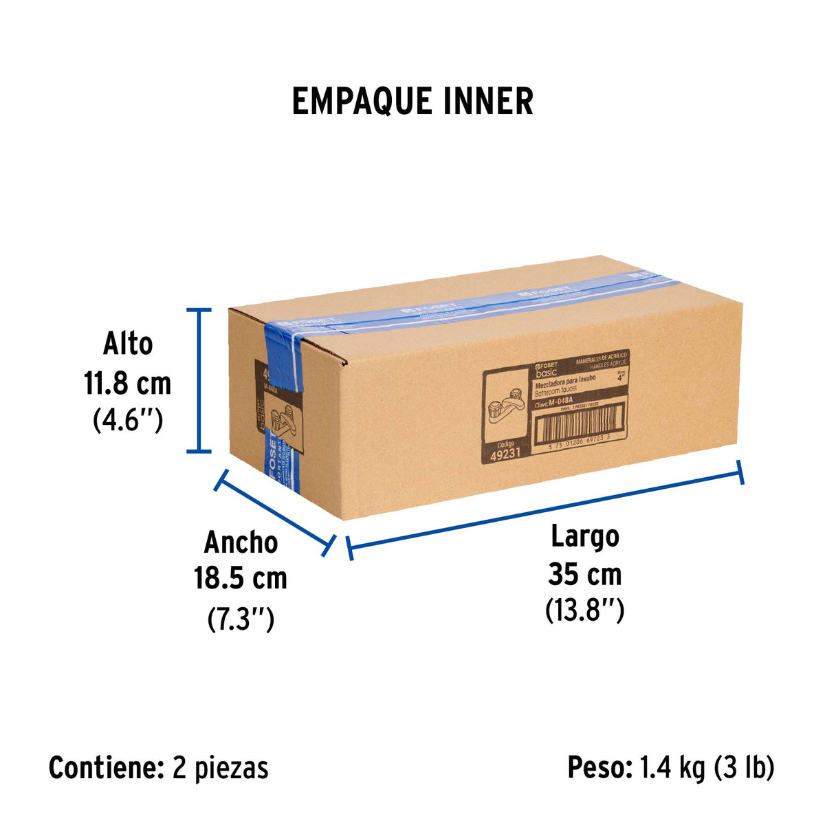 Mezcladora para lavabo, manerales de acrílico, Basic