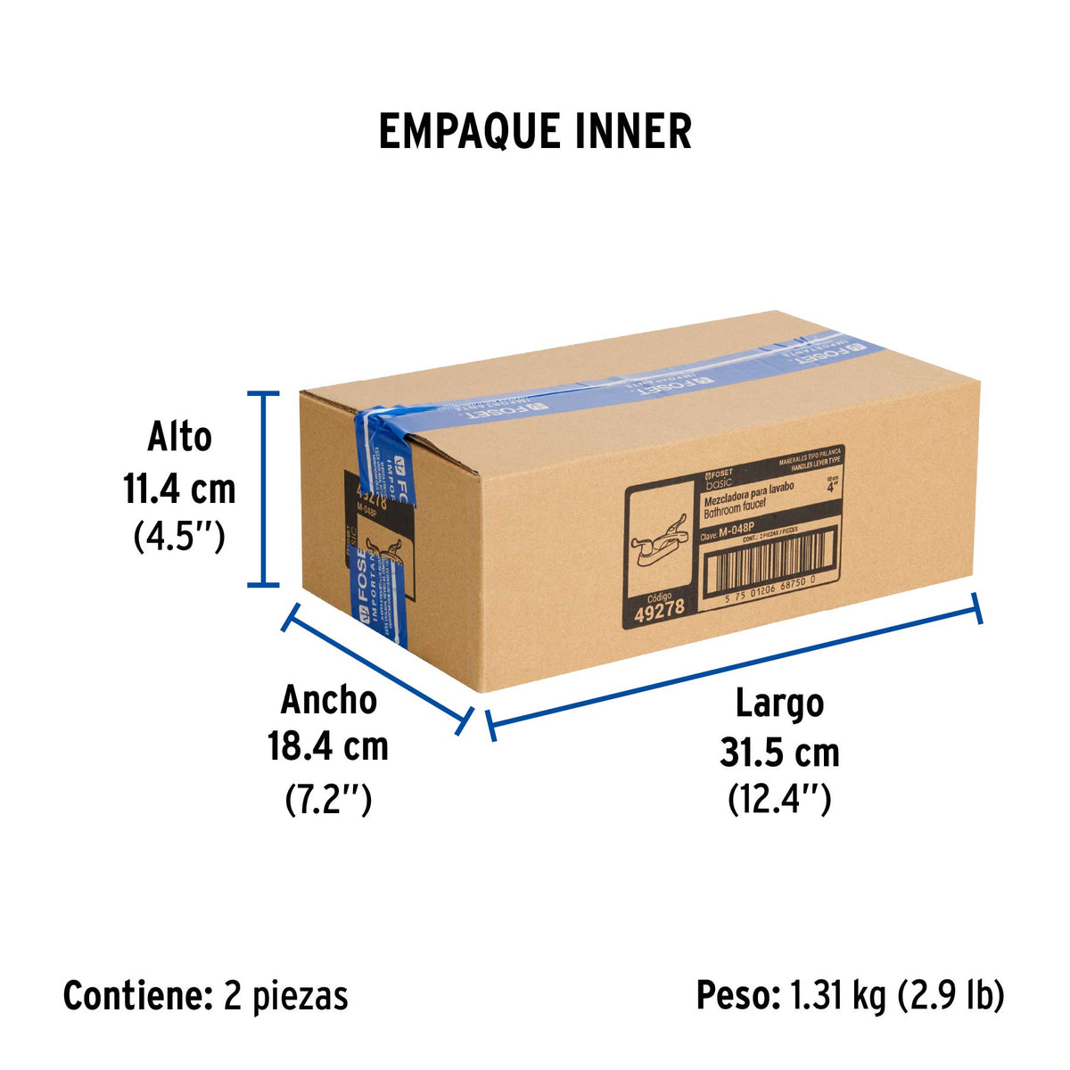 Mezcladora para lavabo, manerales palanca, Basic