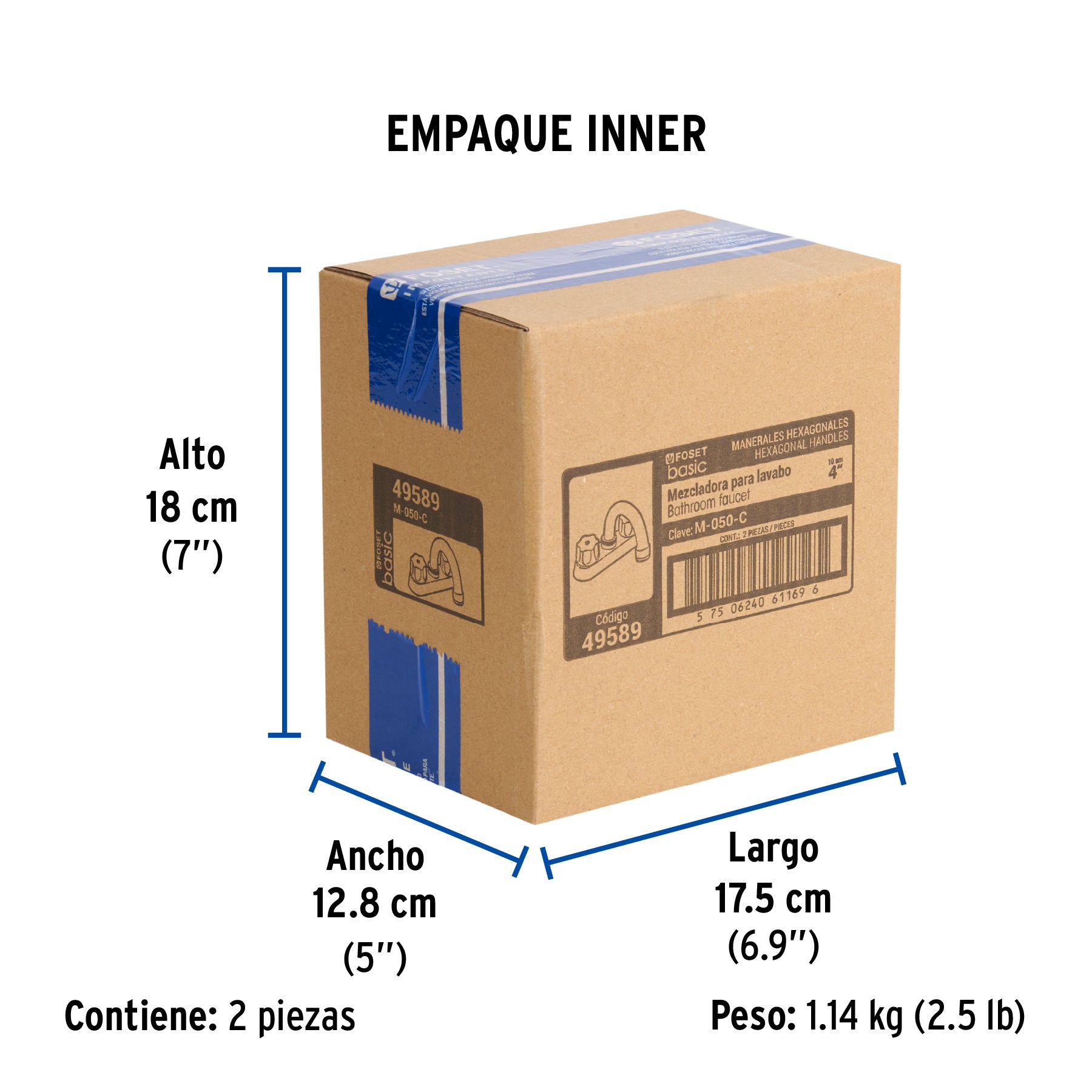 Mezcladora para lavabo, cuello curvo, compresión, Basic
