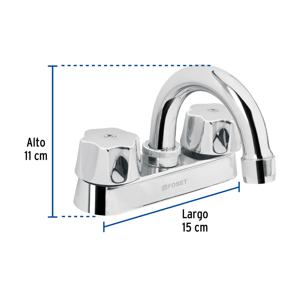 Mezcladora para lavabo, cuello curvo, compresión, Basic