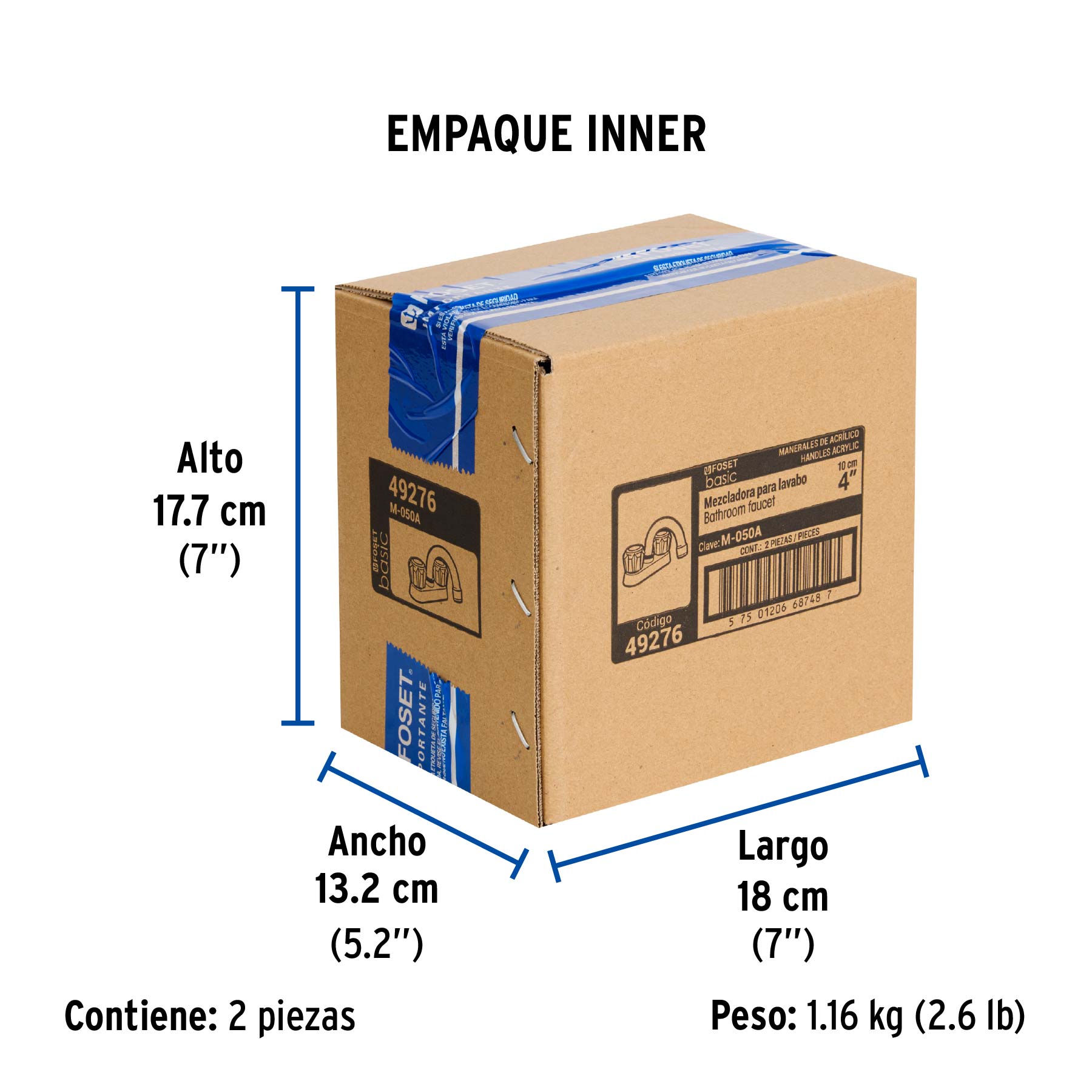 Mezcladora para lavabo,manerales acrilico,cuello curvo,Basic