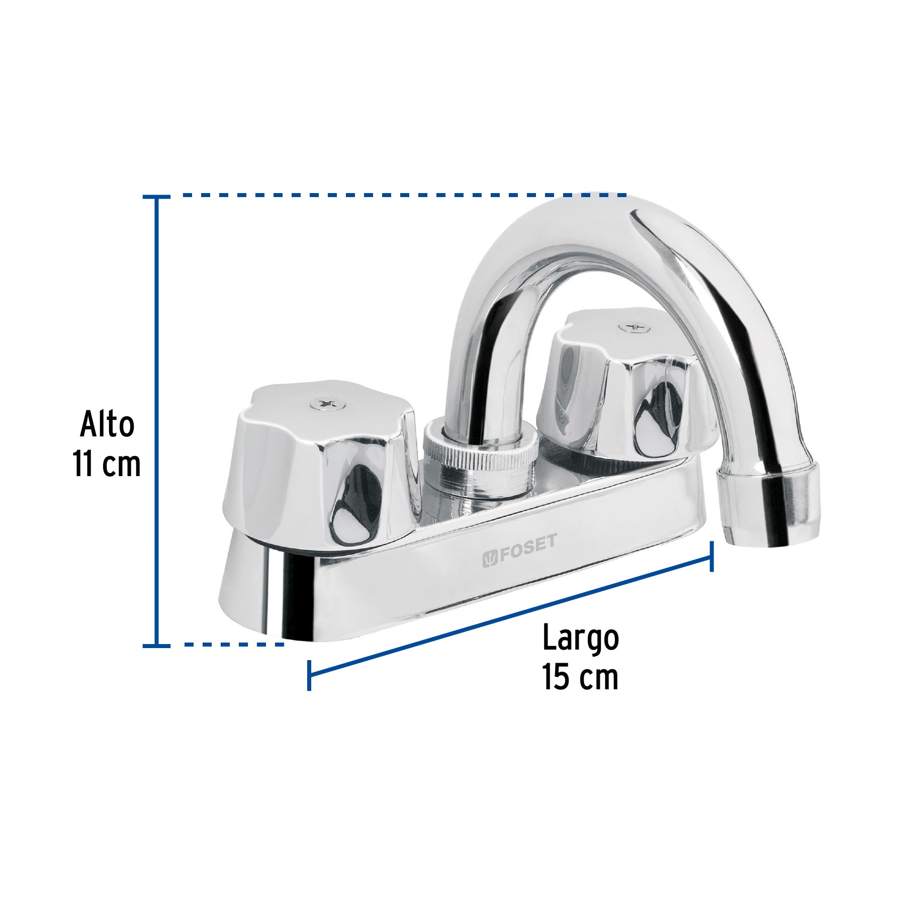 Mezcladora para lavabo, hexagonales, cuello curvo, Basic