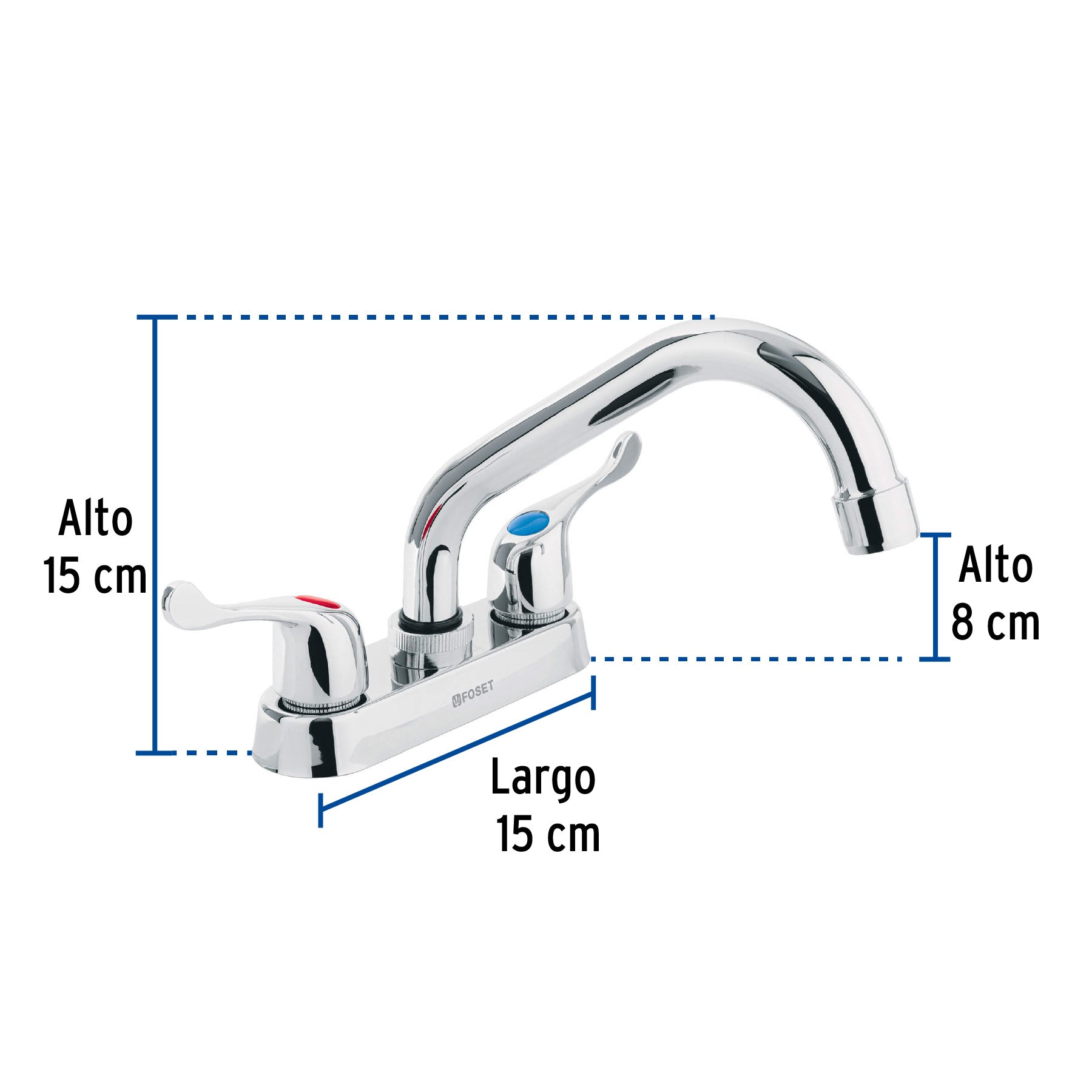 Mezcladora p/lavabo,manerales palanca,cuello tubular,Basic