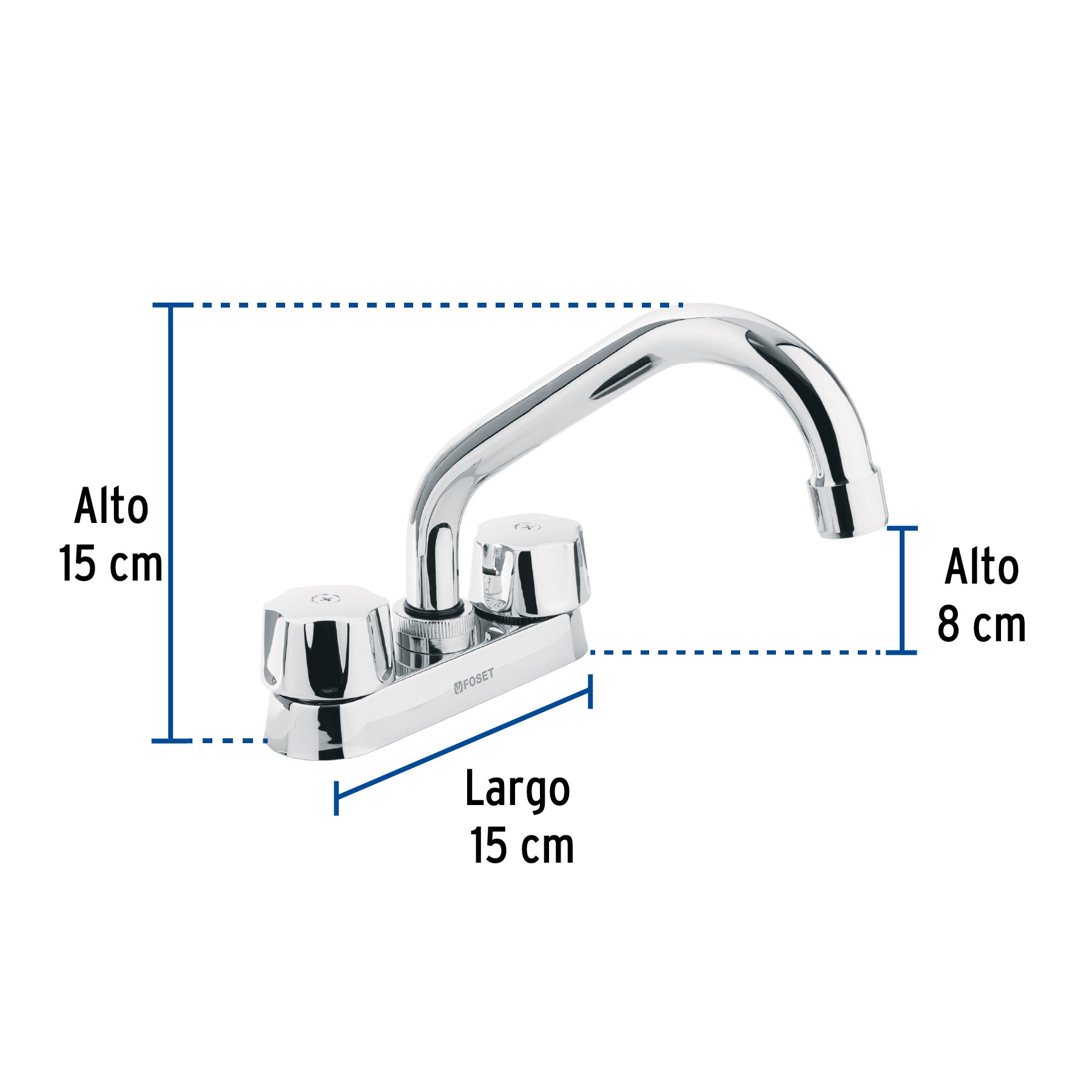 Mezcladora p/lavabo, man hexagonales,cuello tubular,Basic
