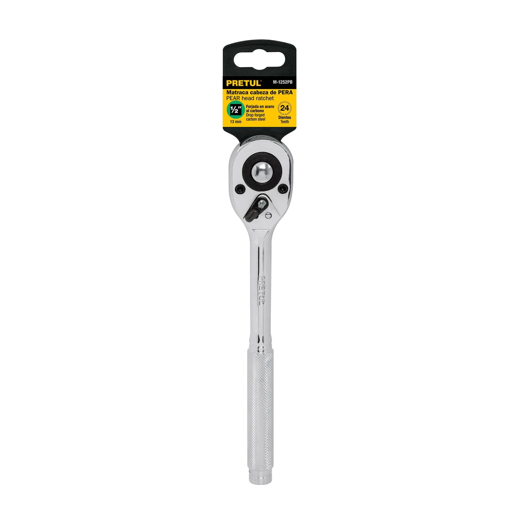 Matraca liberación rápida, cabeza pera, cuadro 1/2",Pretul