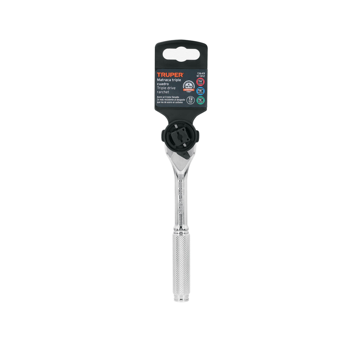 Matraca triple cuadros 1/4", 3/8" y 1/2", TRUPER