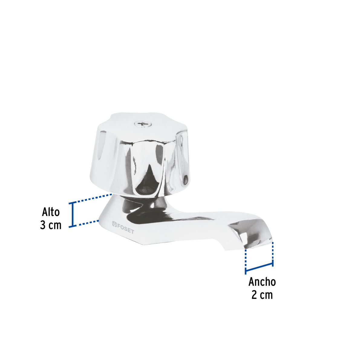 Llave individual para lavabo, metálica, hexagonal, Basic