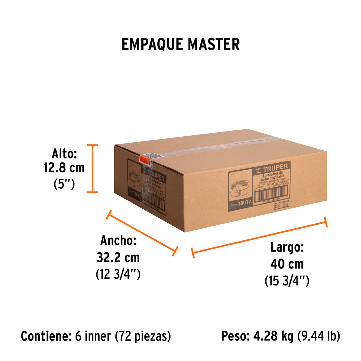 Abrazadera 20 de acero inoxidable, bolsa con 2 pzas