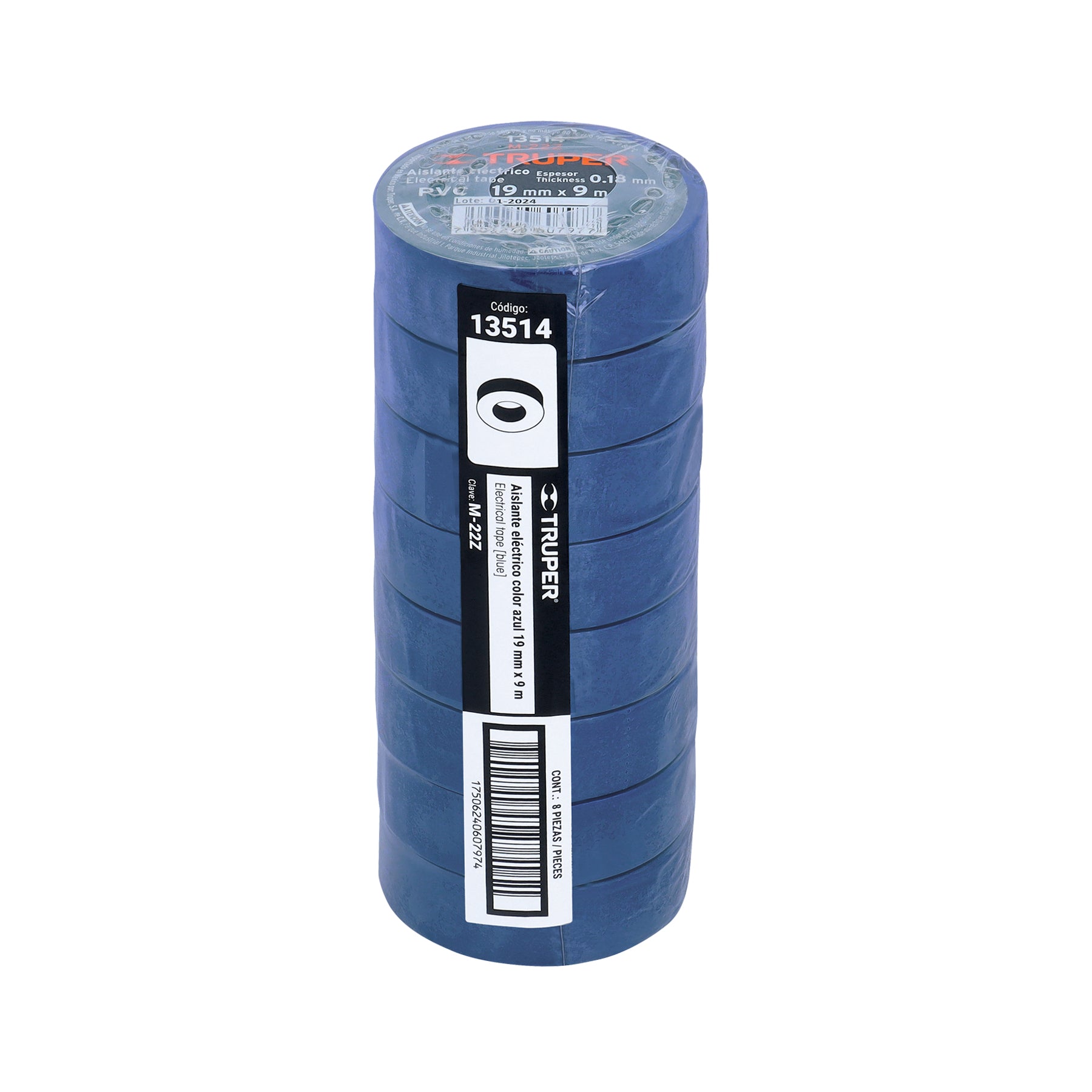 Cinta de aislar azul 19 mm x 9 m