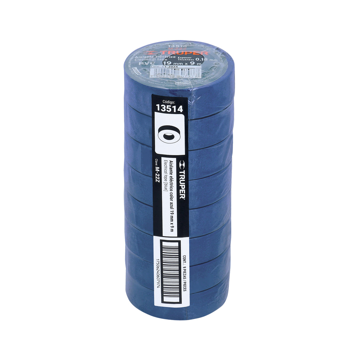 Cinta de aislar azul 19 mm x 9 m