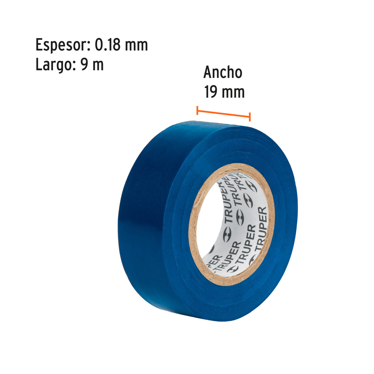 Cinta de aislar azul 19 mm x 9 m