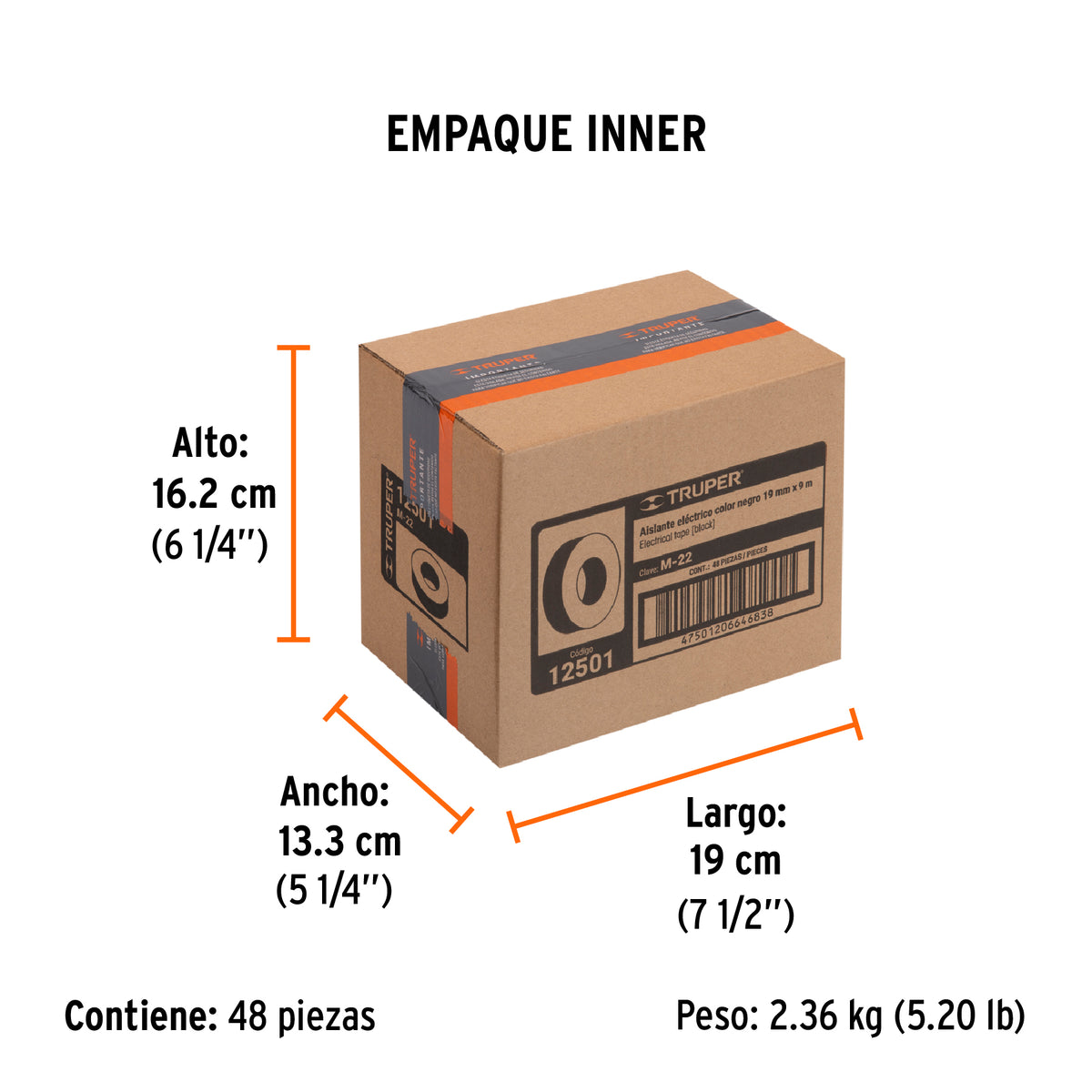 Cinta de aislar # 22, 9m, negra