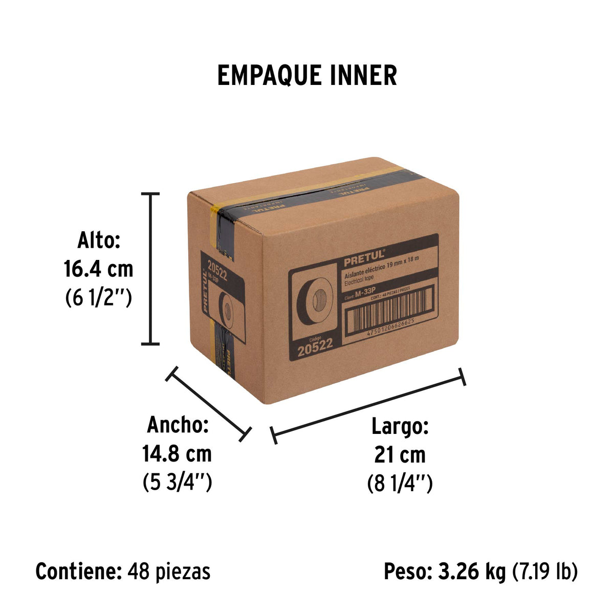 Cinta de aislar # 33, 18 m, pretul