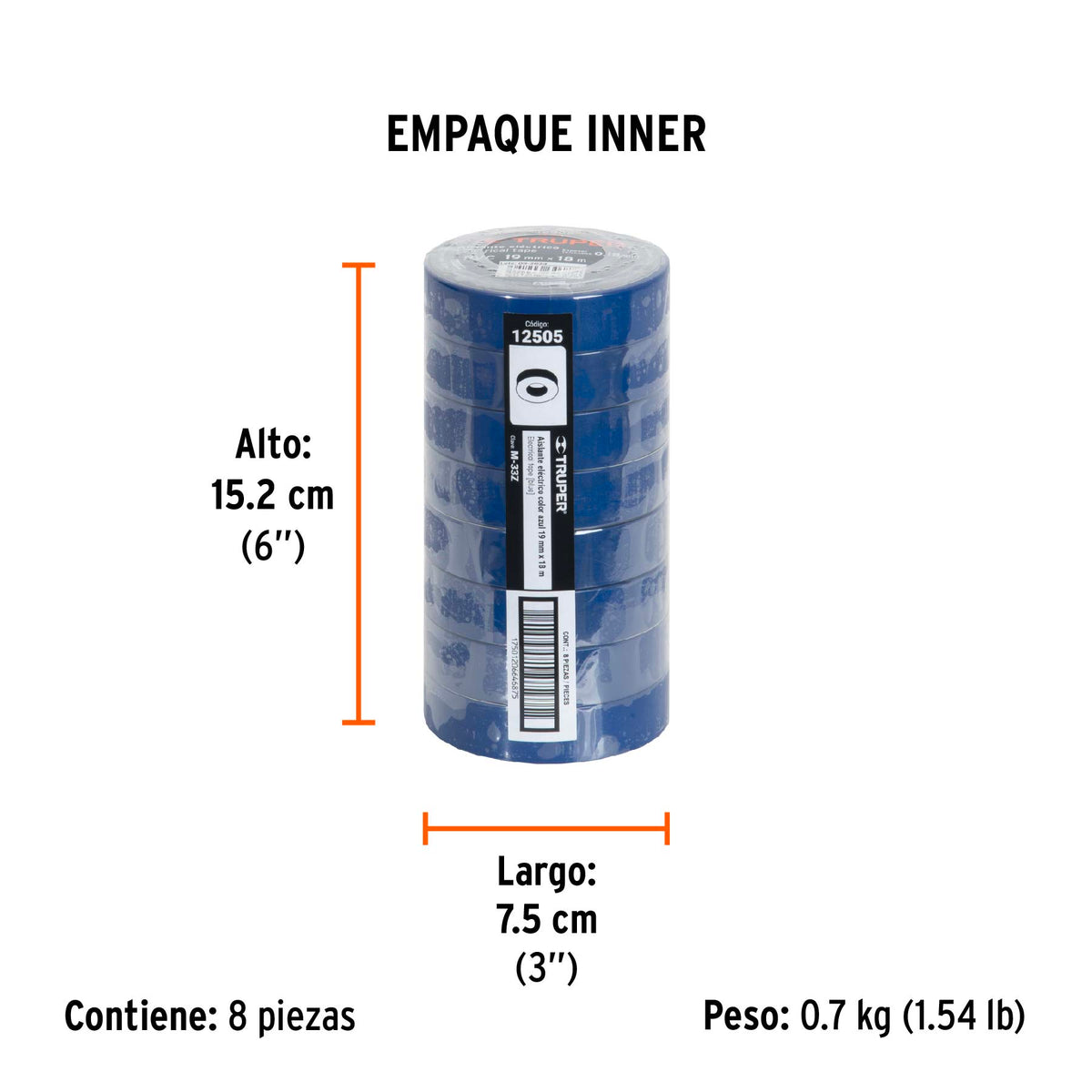 Cinta de aislar # 33, 18m, azul