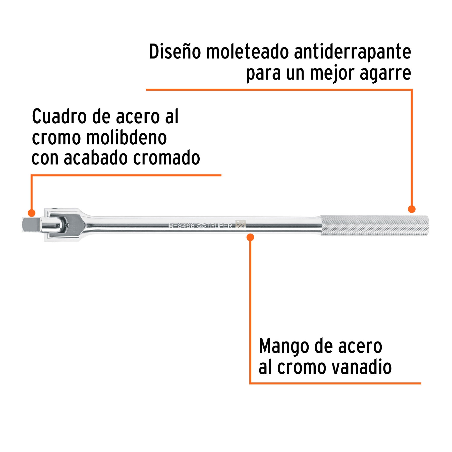 Mango articulado de 20"x 19 mm para dados cuadro 3/4"2