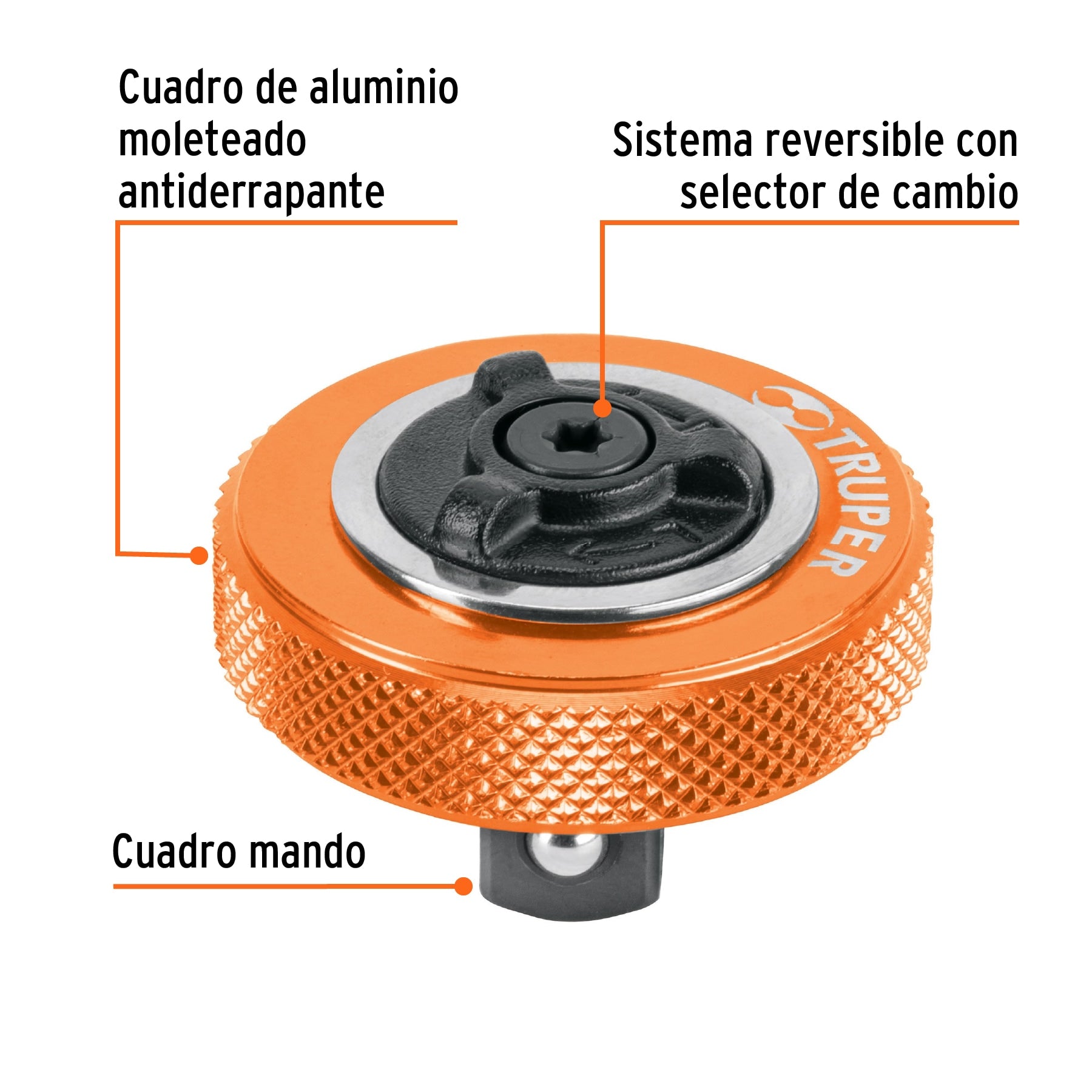 Matraca tipo perilla, cuadro 3/8"