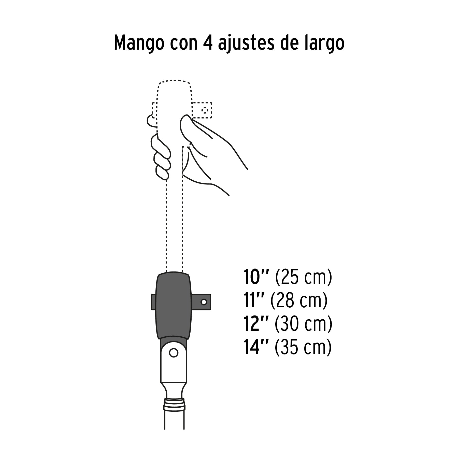 Matraca 90 dientes,cabeza articulada y mango extensible,3/8"