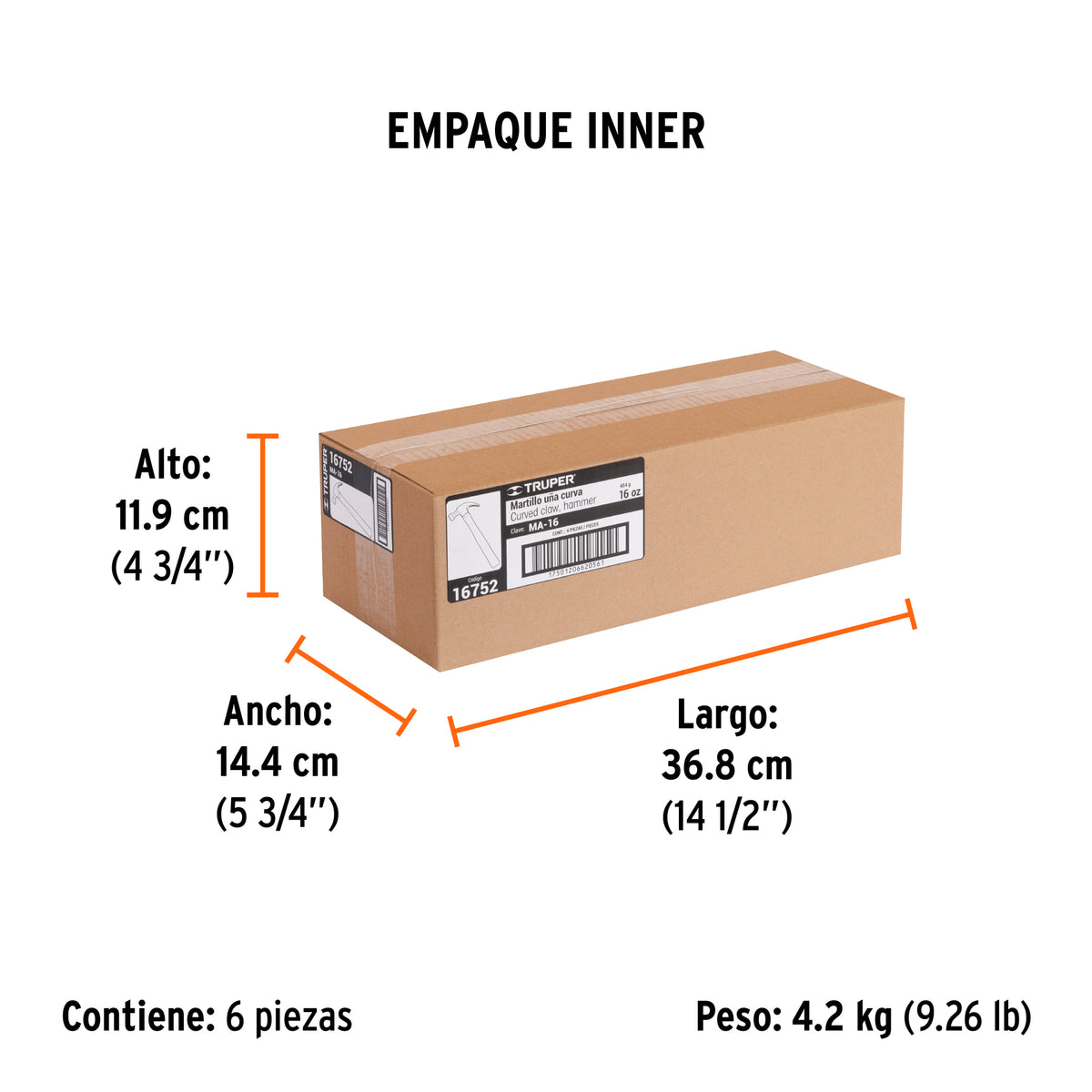 Martillo uña curva 16 oz