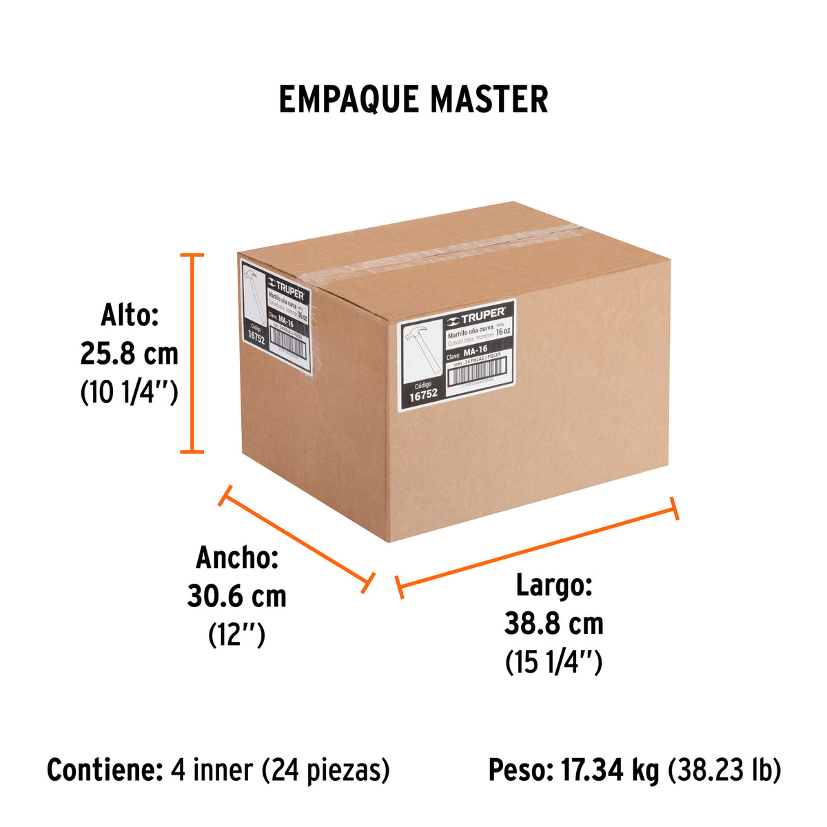 Martillo uña curva 16 oz