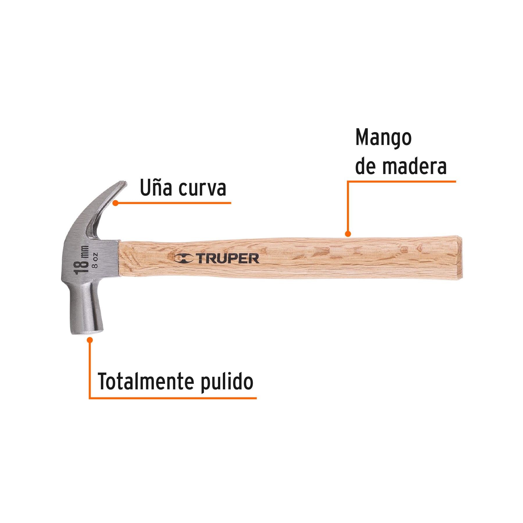Martillo cabeza conica 18mm