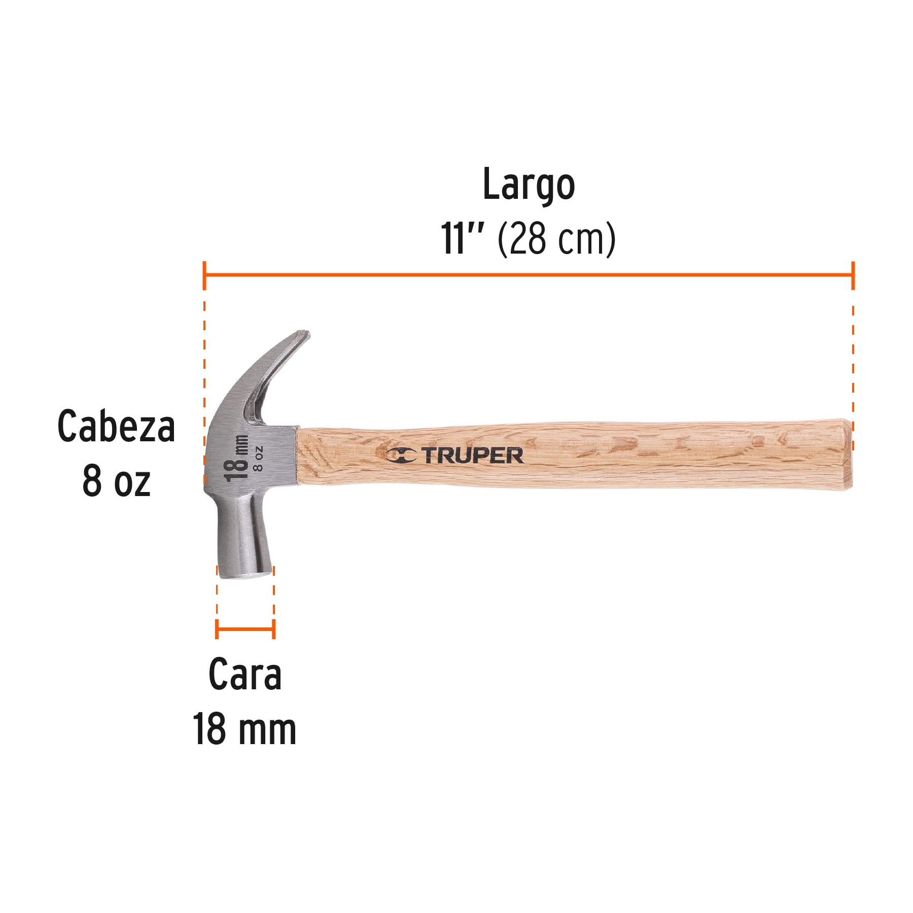 Martillo cabeza conica 18mm