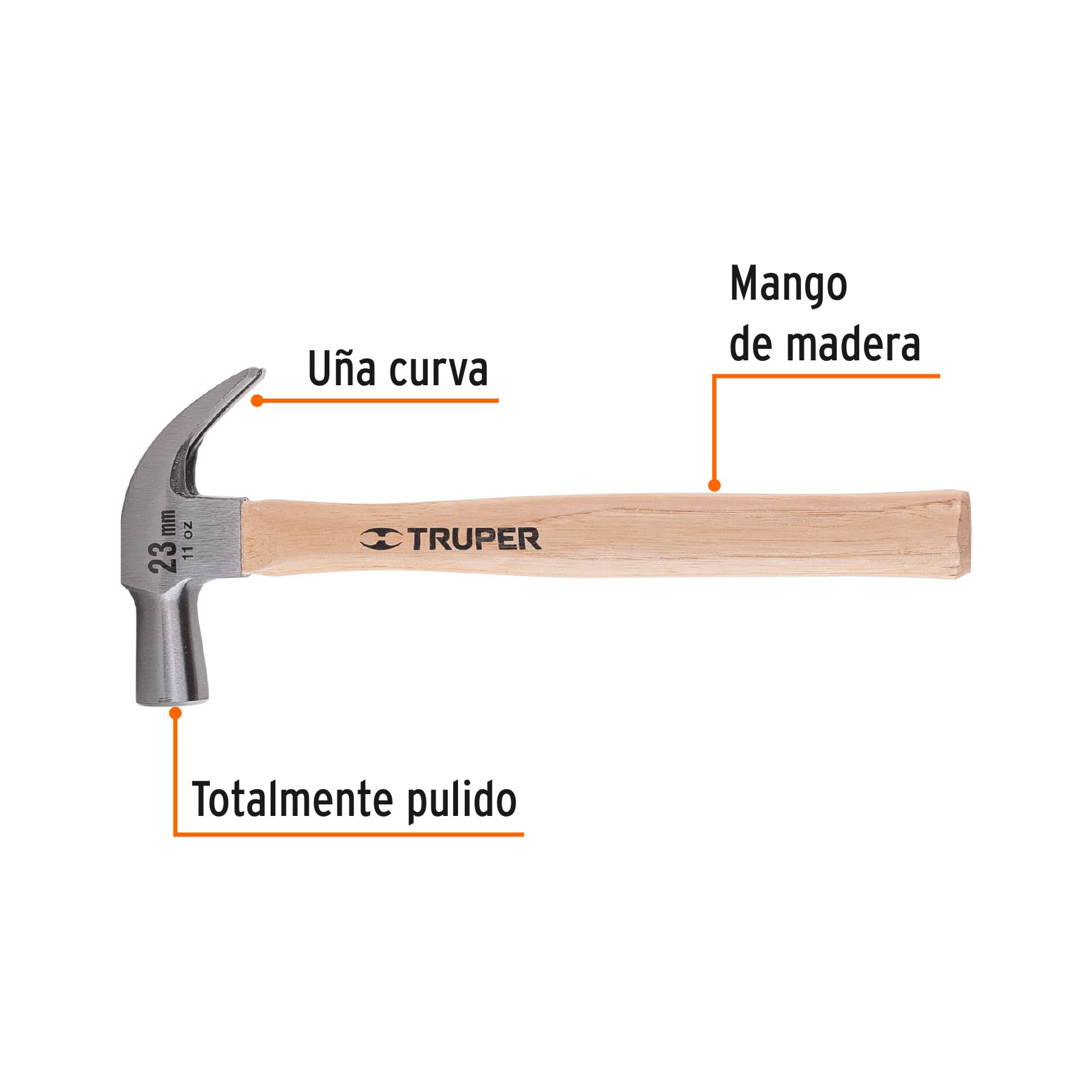 Martillo cabeza conica 23mm