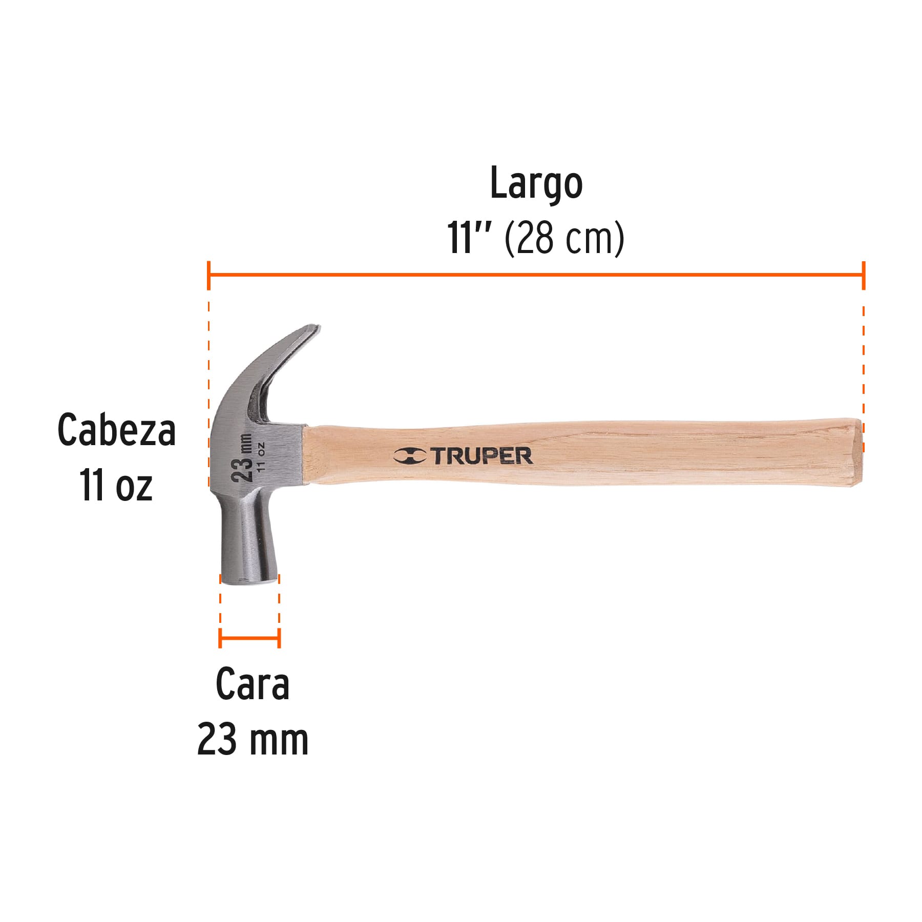 Martillo cabeza conica 23mm