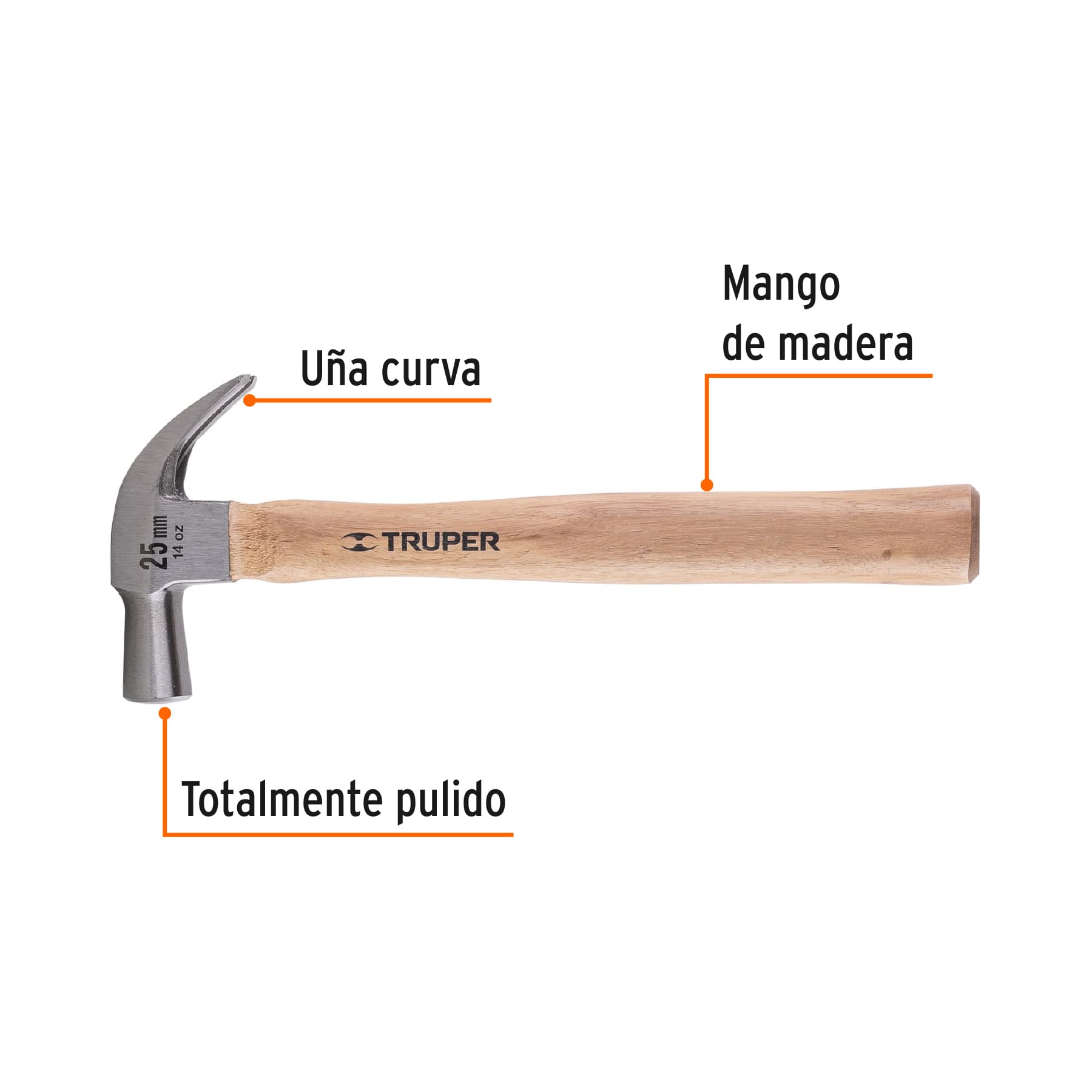 Martillo cabeza conica 25mm