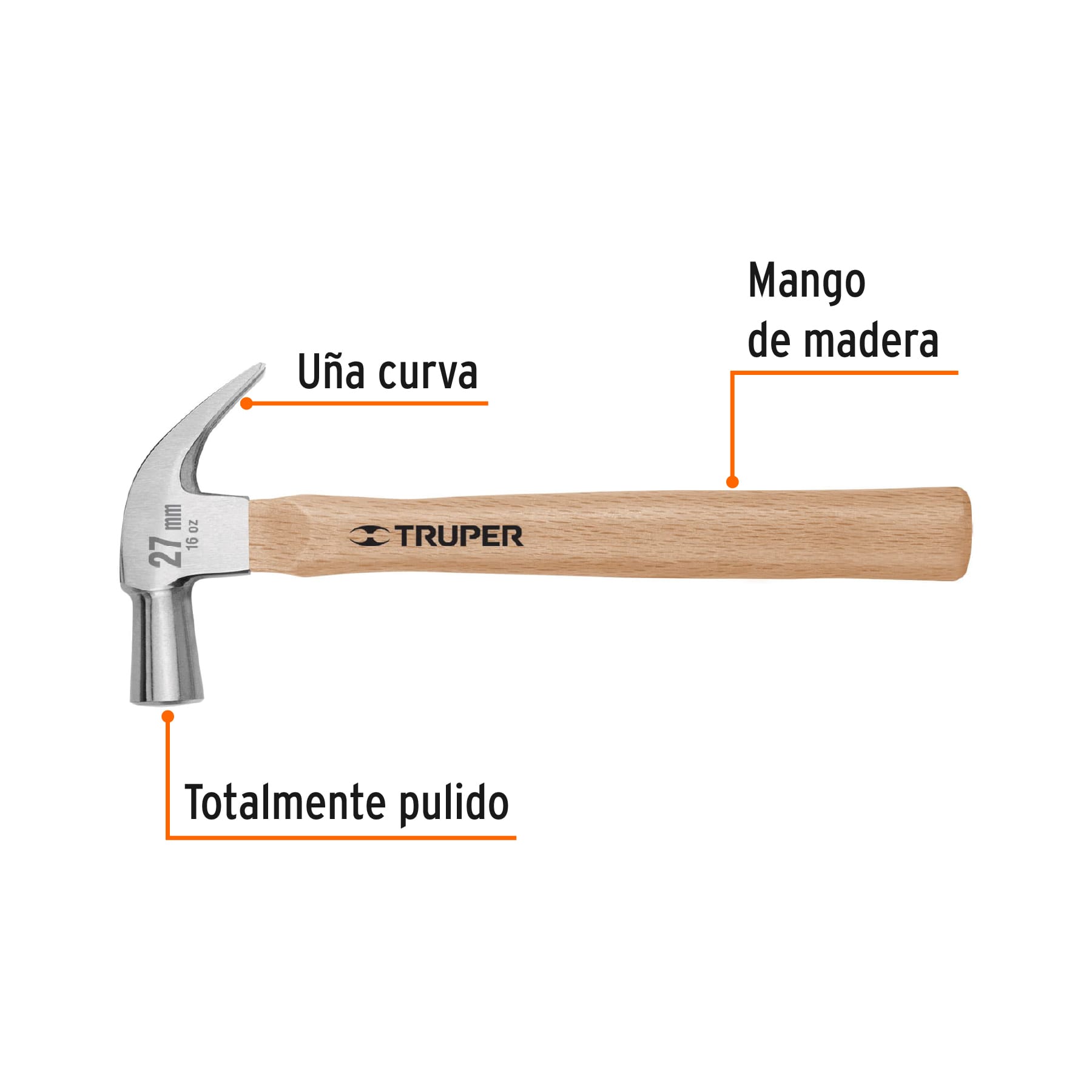Martillo cabeza conica 27mm