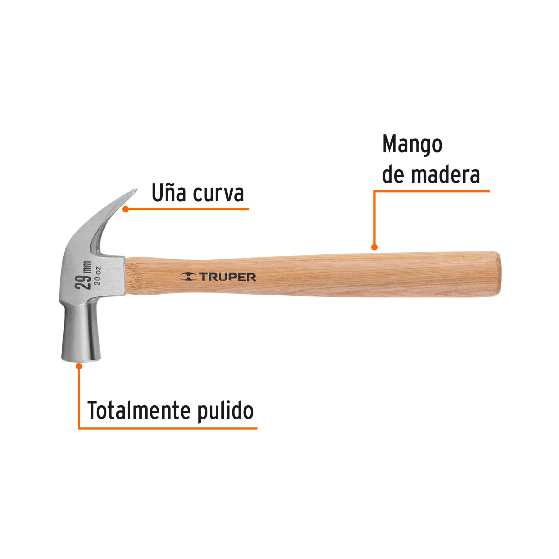 Martillo cabeza conica 29mm