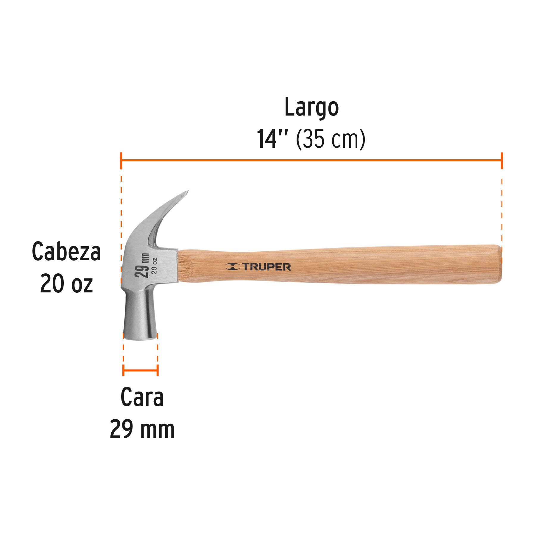 Martillo cabeza conica 29mm