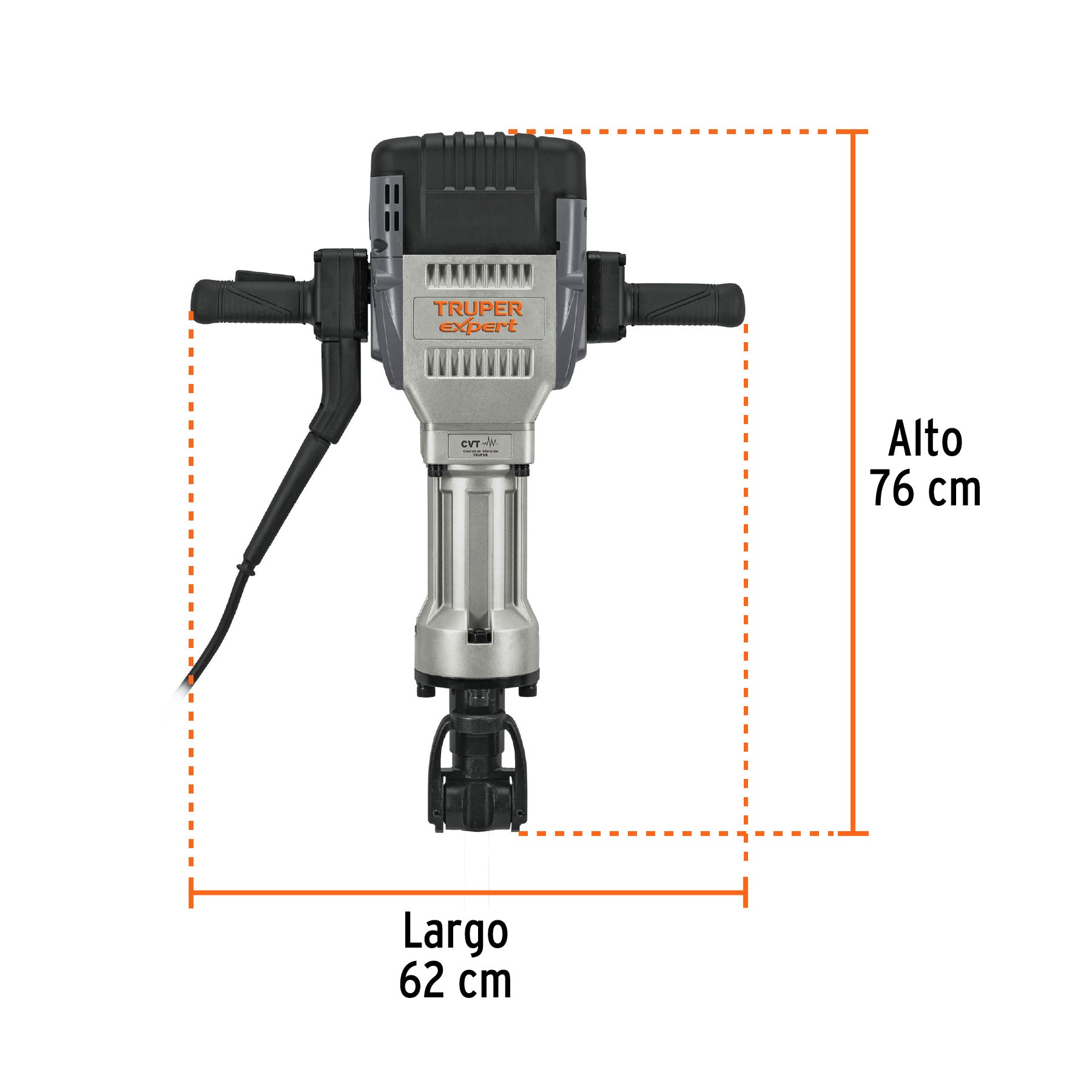 Martillo demoledor HEX 30 kg, 62 J, 2000 W Truper Expert