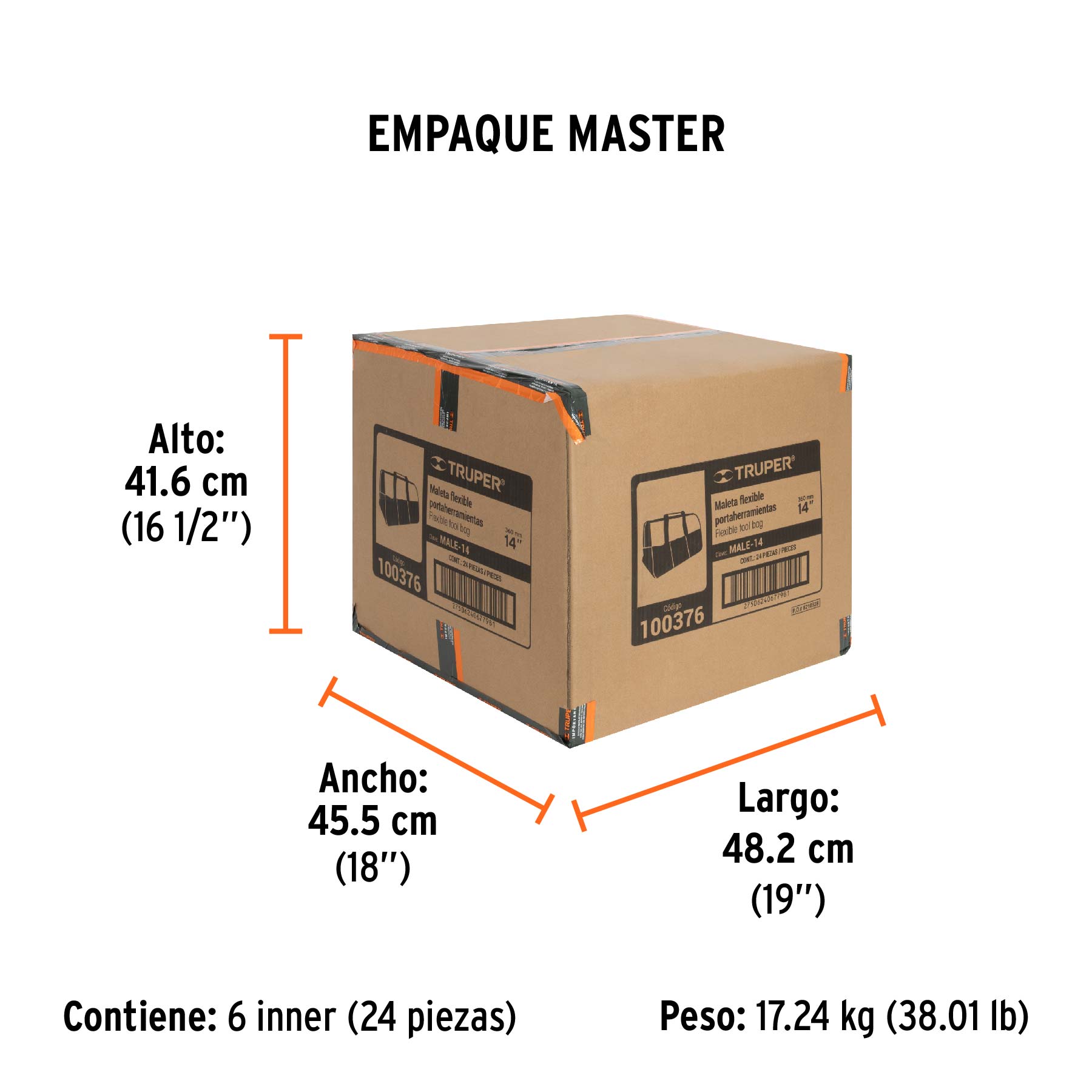 Maleta flexible portaherramienta de 14"