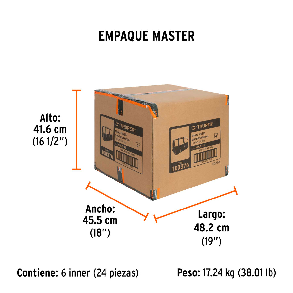 Maleta flexible portaherramienta de 14"