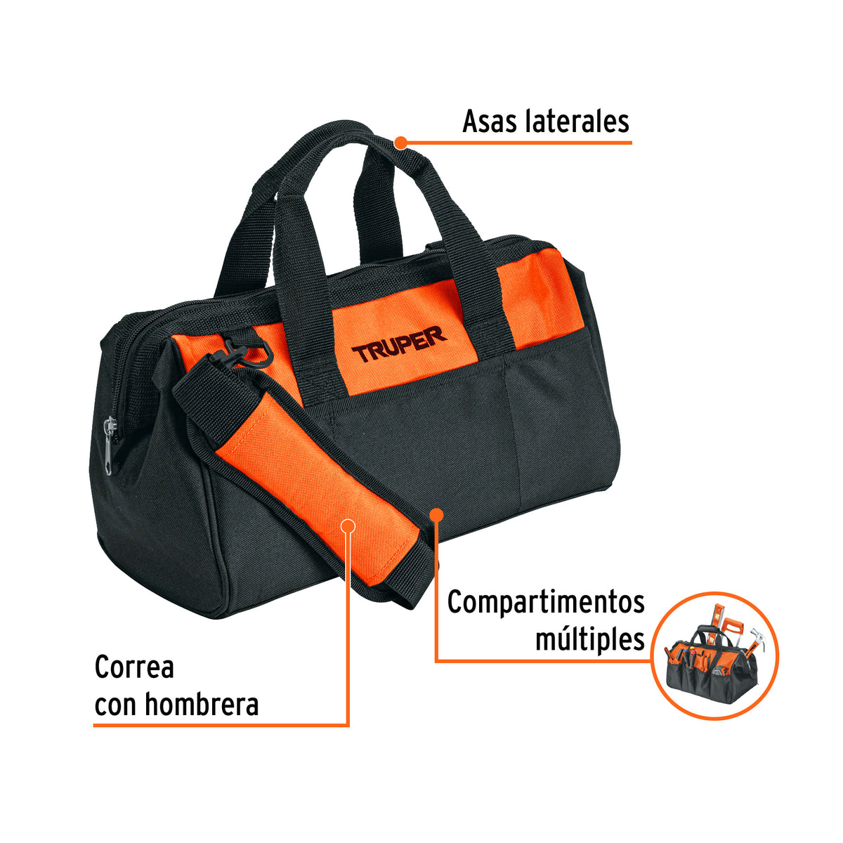 Maleta flexible portaherramienta de 14"