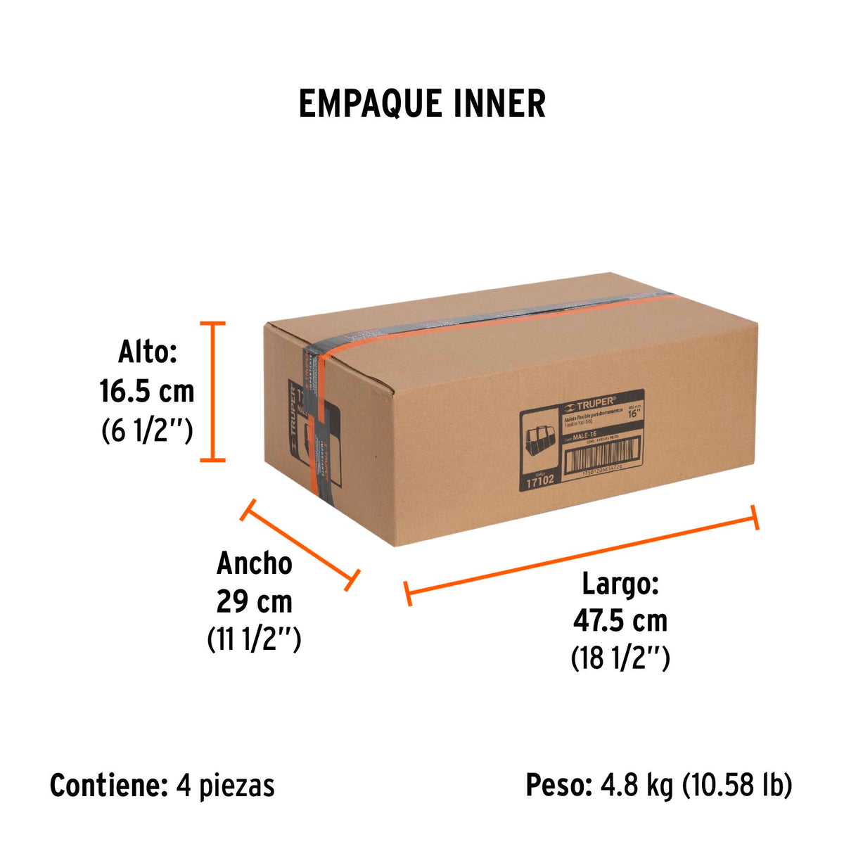 Maleta flexible portaherramienta de 16"