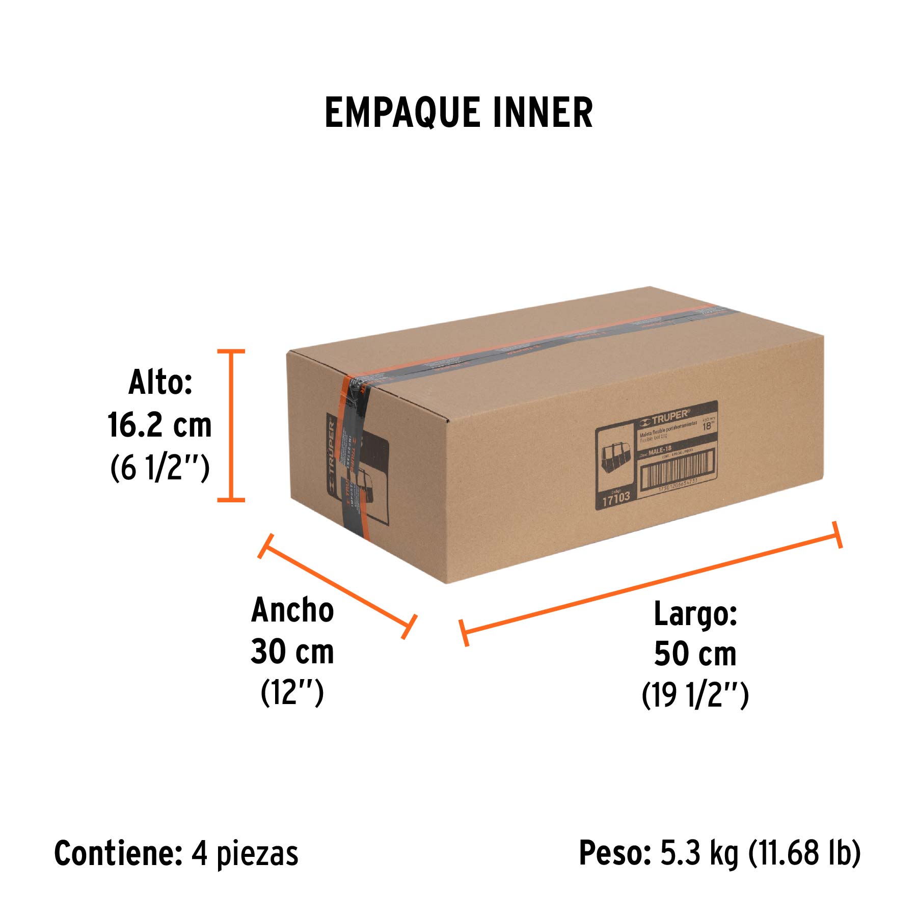 Maleta flexible portaherramienta de 18"