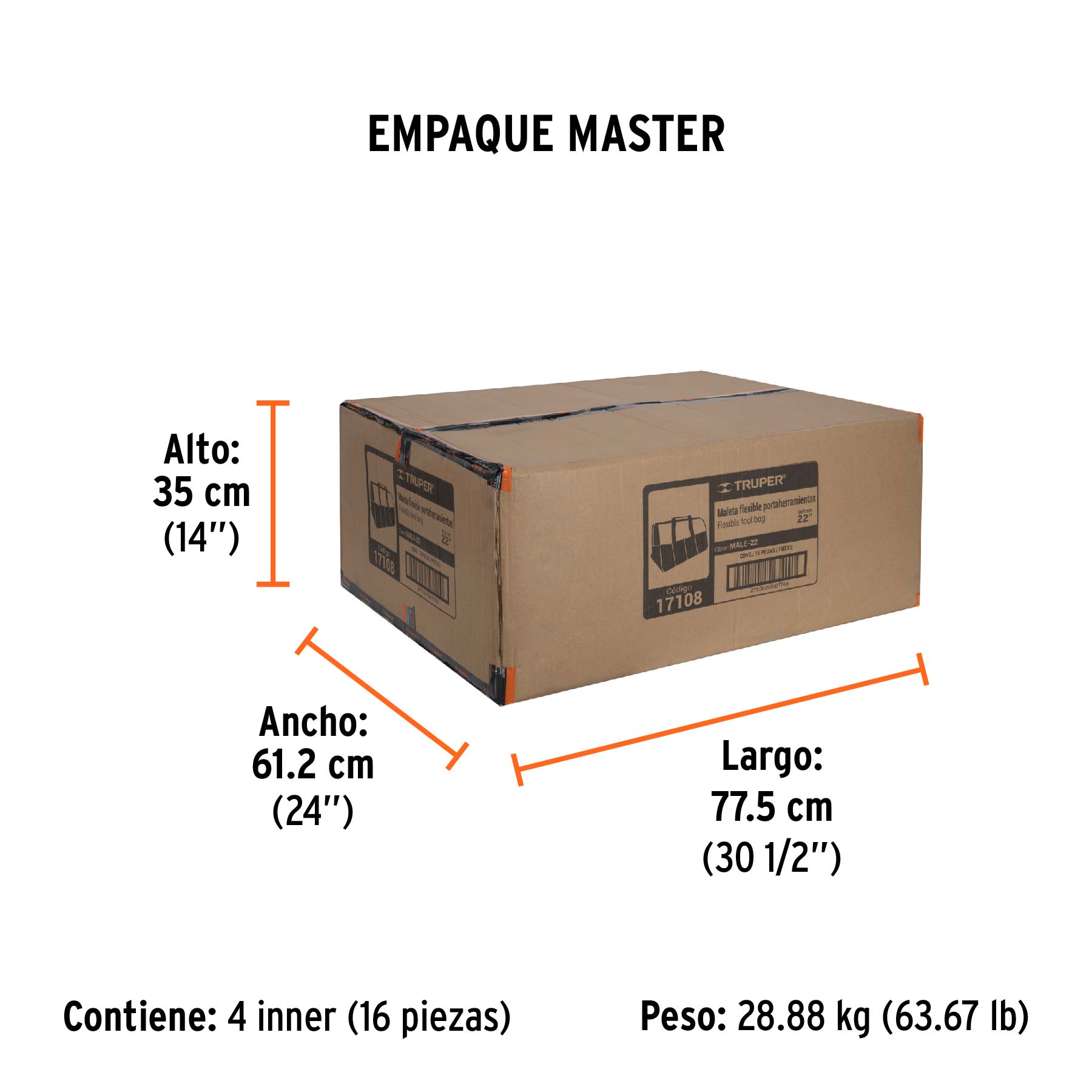 Maleta flexible portaherramienta 22"