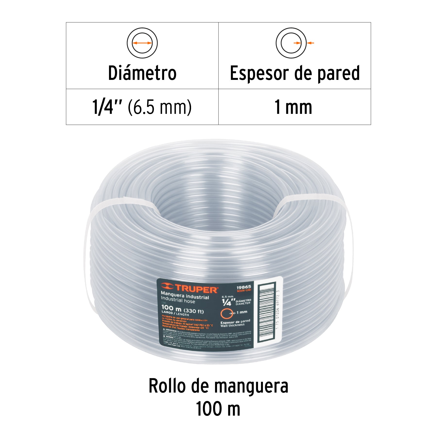 Manguera 1/4", industrial