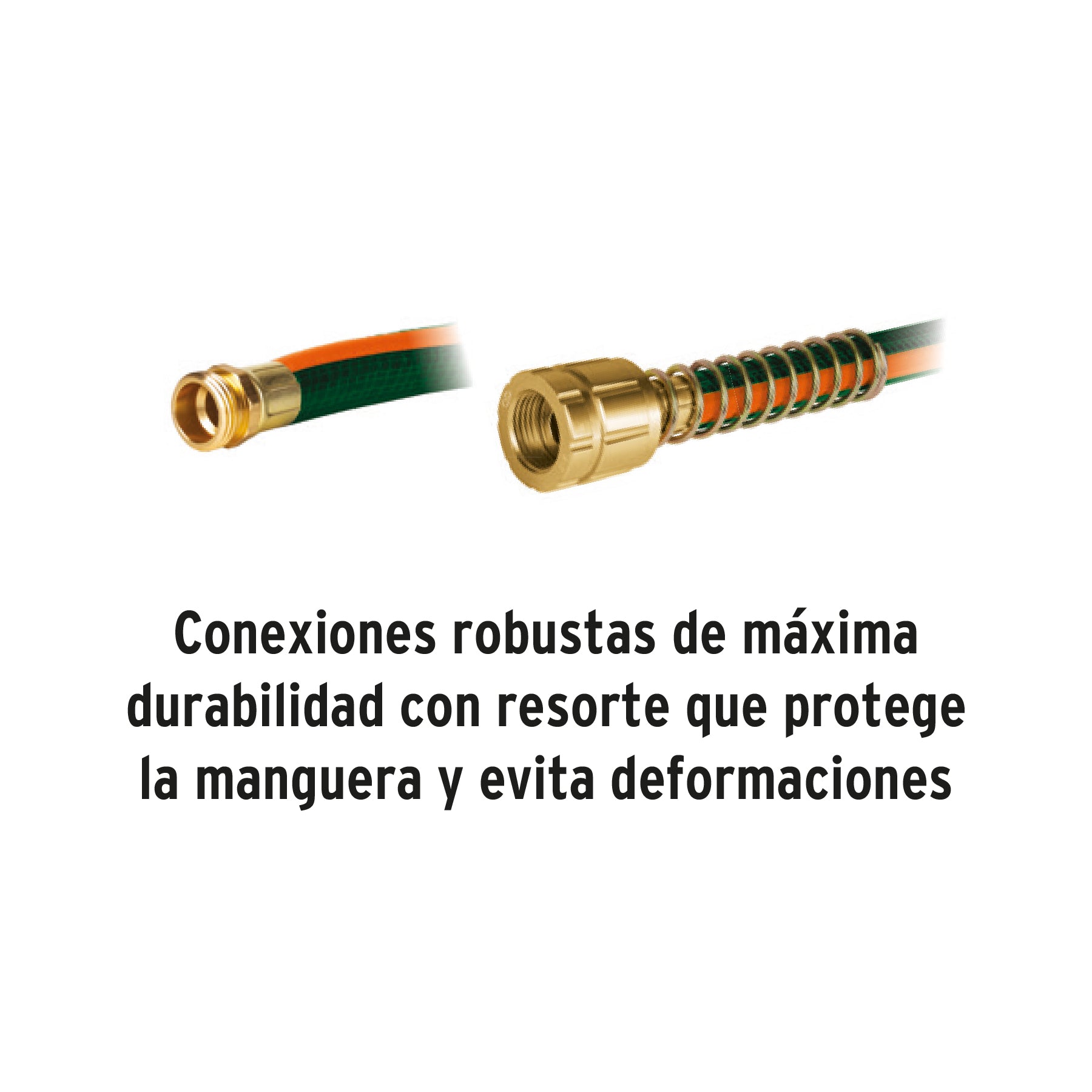 Manguera 1/2", reforzada 3 capas, conexiones de metal, 15 m
