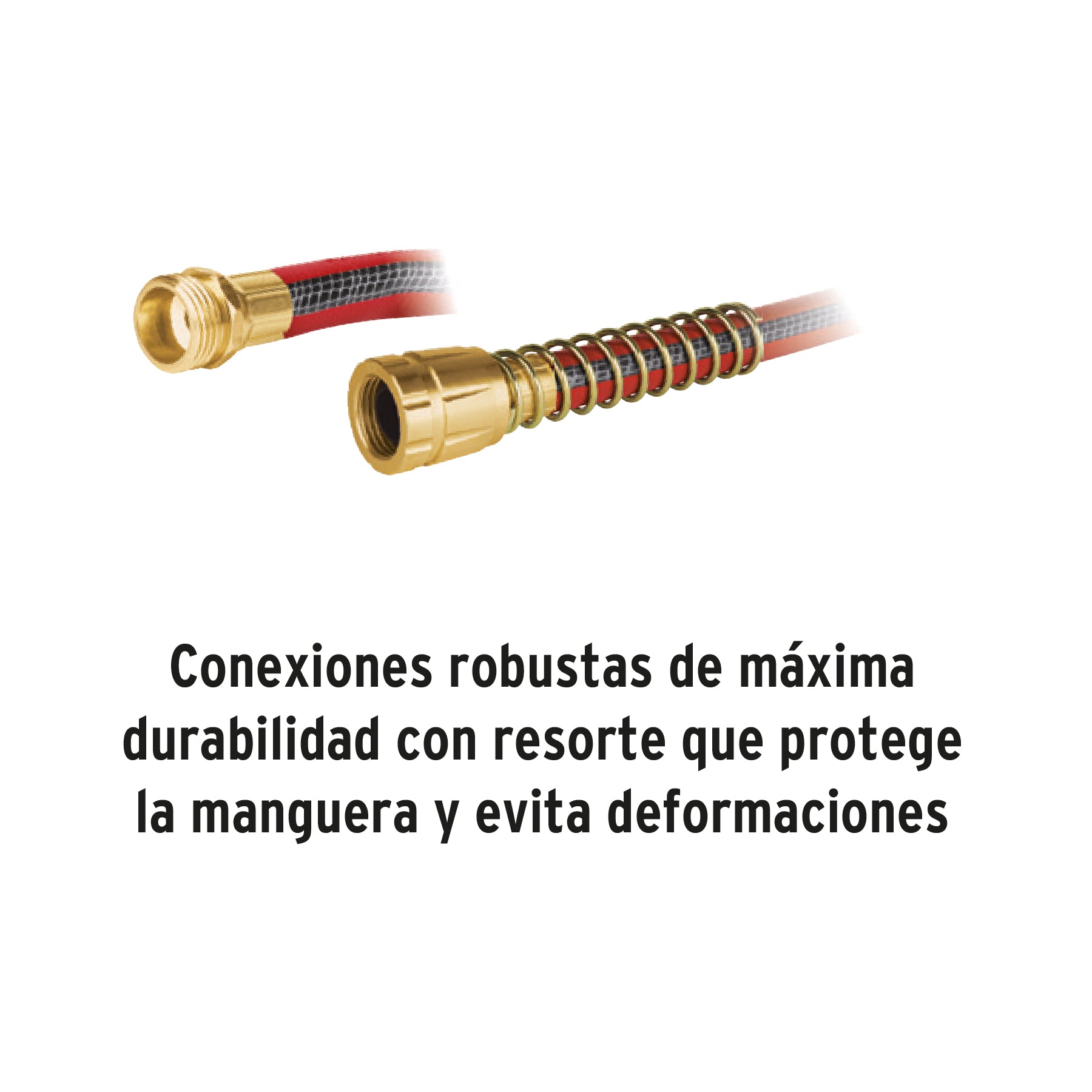 Manguera 1/2", super reforzada 4 capas, conexiones metal,15m