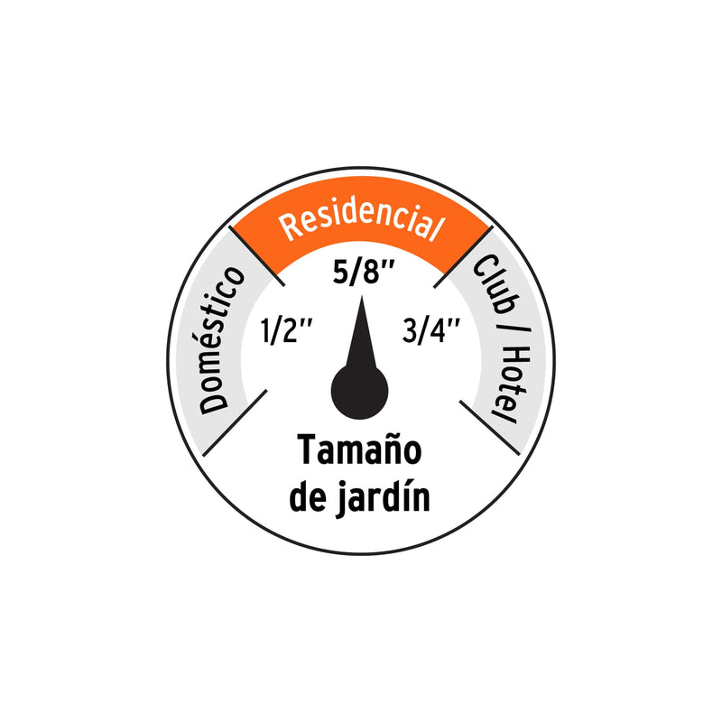 Manguera 5/8", flujo continuo 6 capas, conexiones metal, 25m