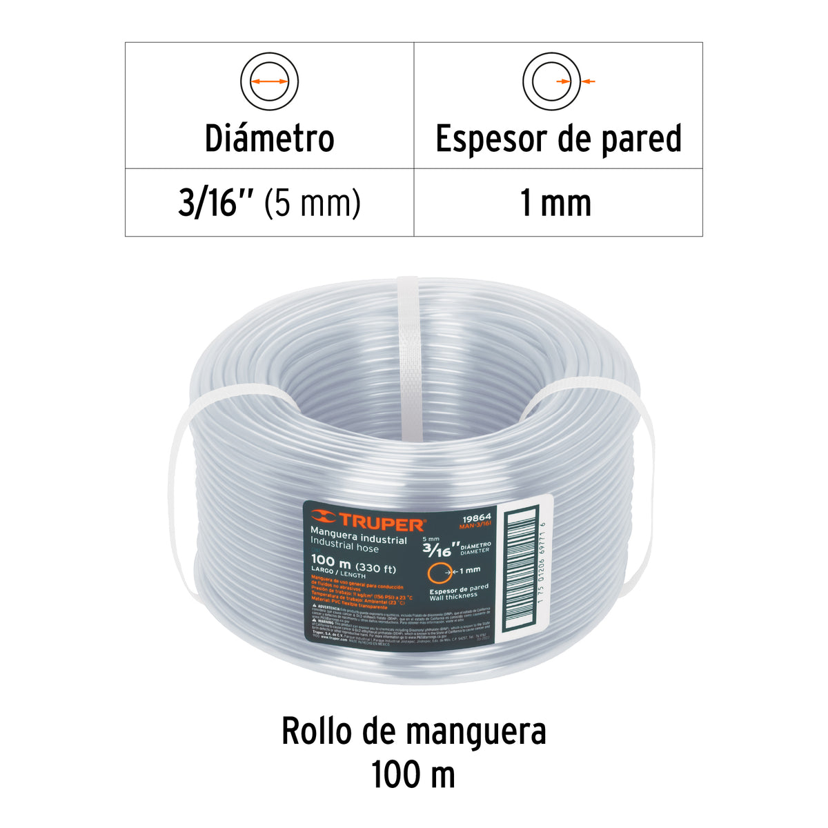Manguera 3/16", industrial