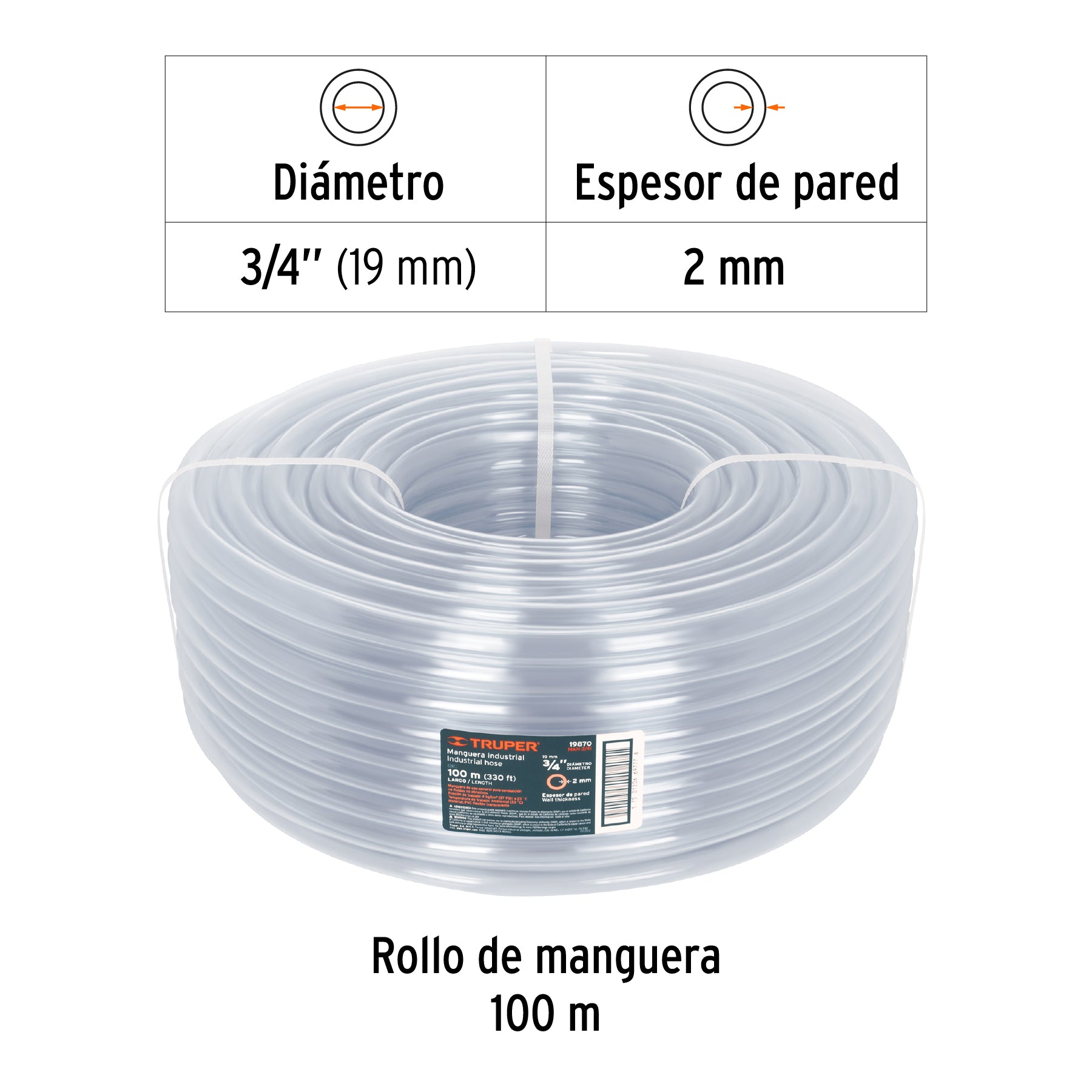 Manguera 3/4", industrial