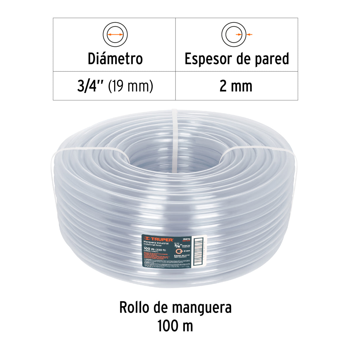 Manguera 3/4", industrial
