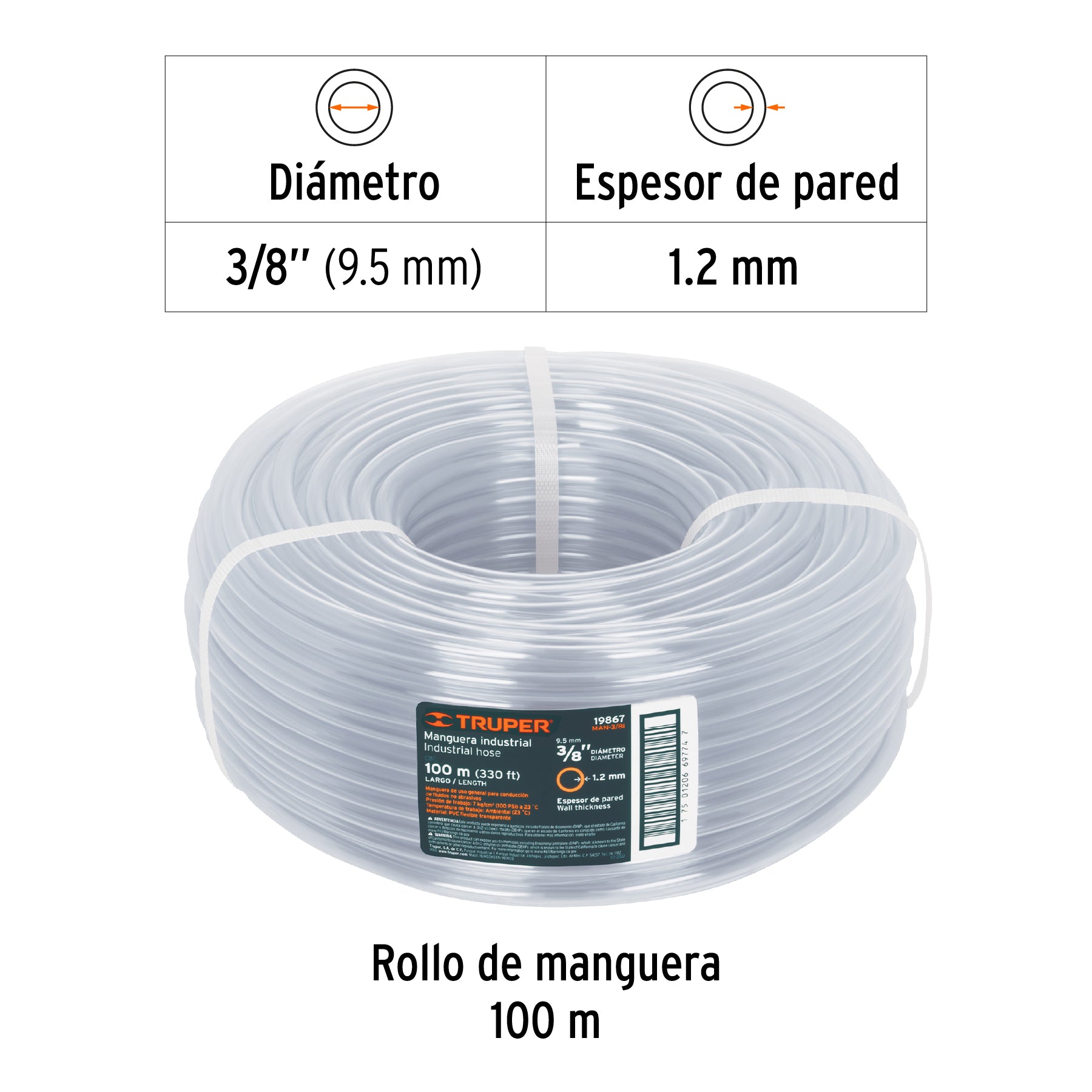 Manguera 3/8", industrial