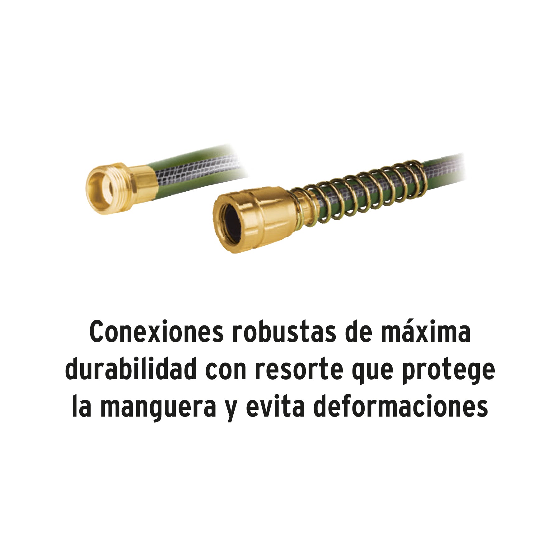 Manguera 5/8", flujo continuo,6 capas, conexiones metal, 30m