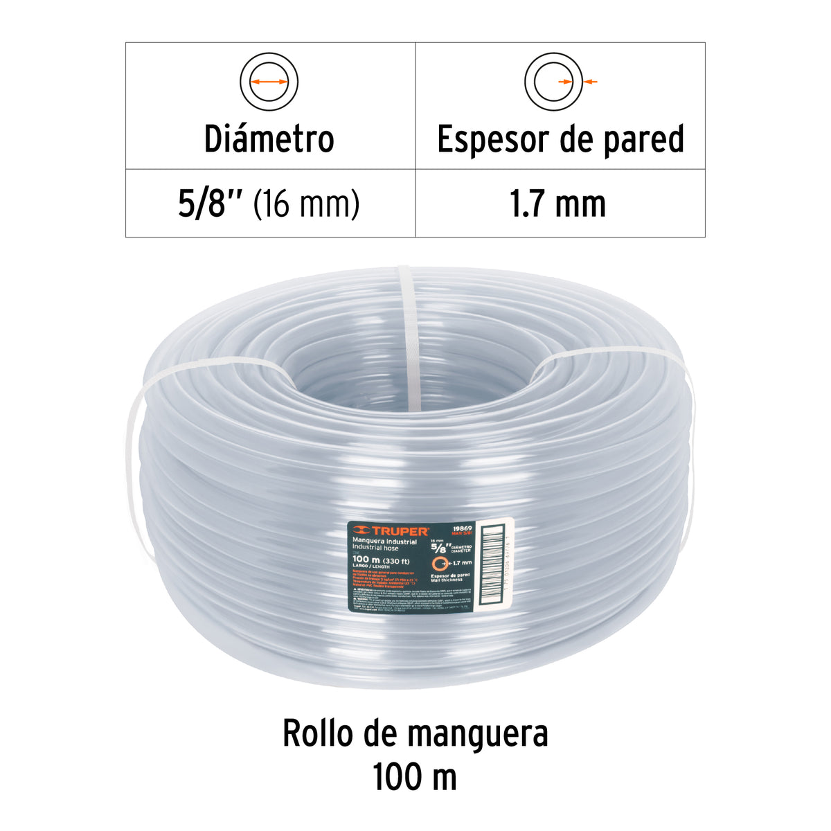 Manguera 5/8", industrial