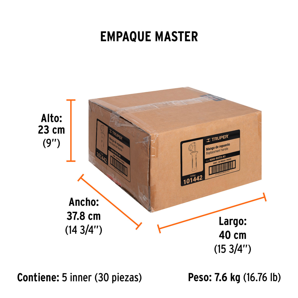 Mango de repuesto para ROTO-1/2NX2,1/2NX2-2,1/2N7 y 1/2N6