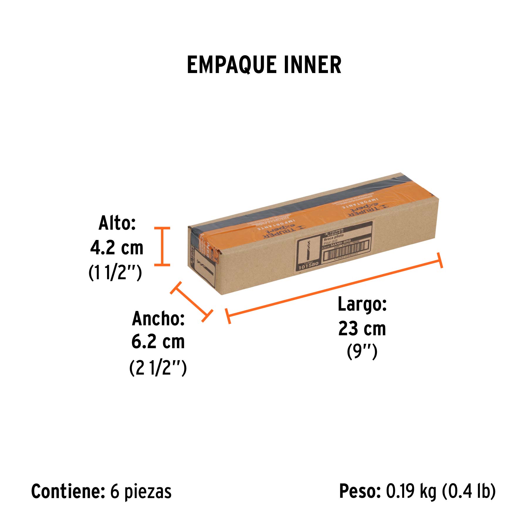 Broca piloto de 1/4' para brocasierras bimetálicas